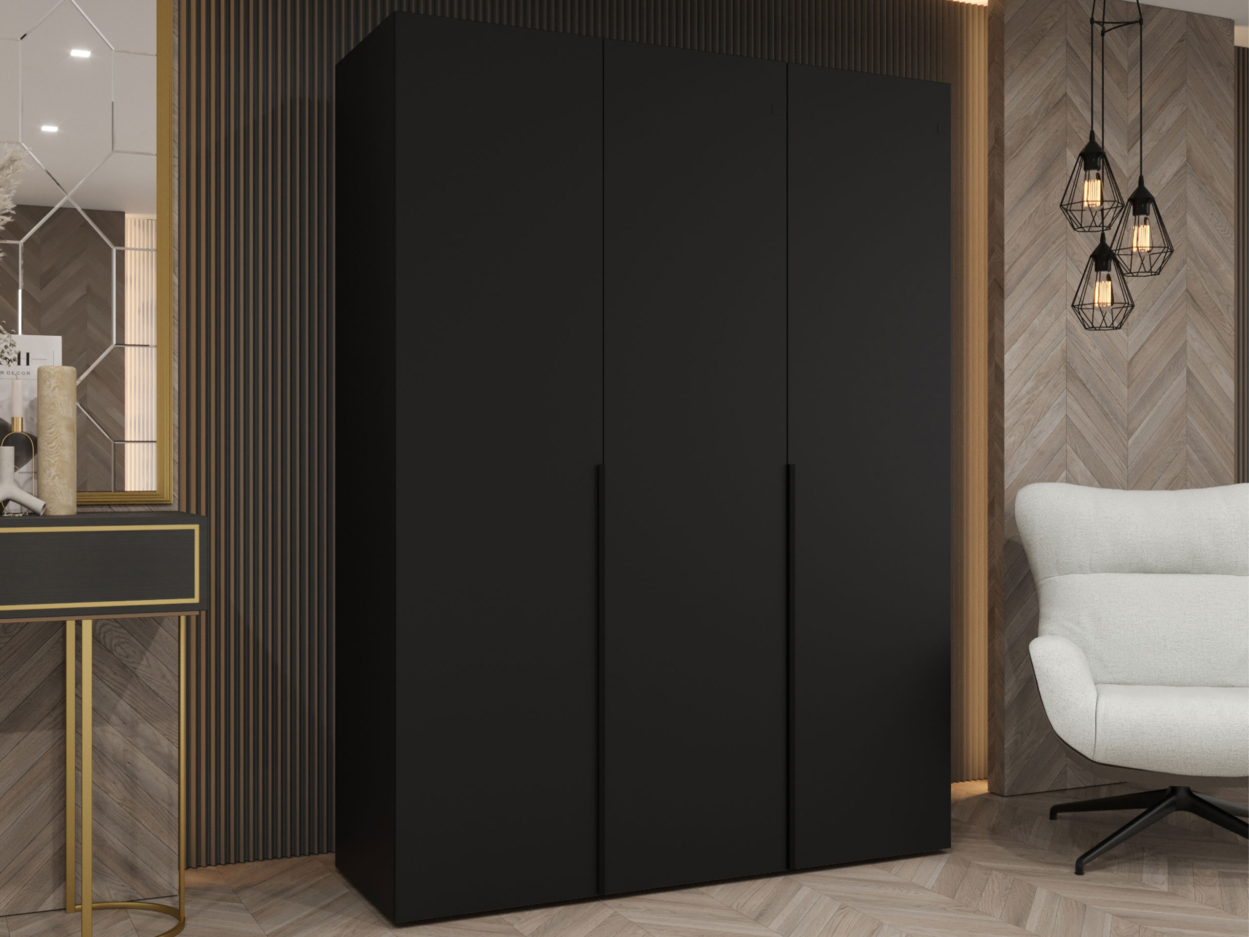 Kleiderschrank Hartford 536 (Schwarz)