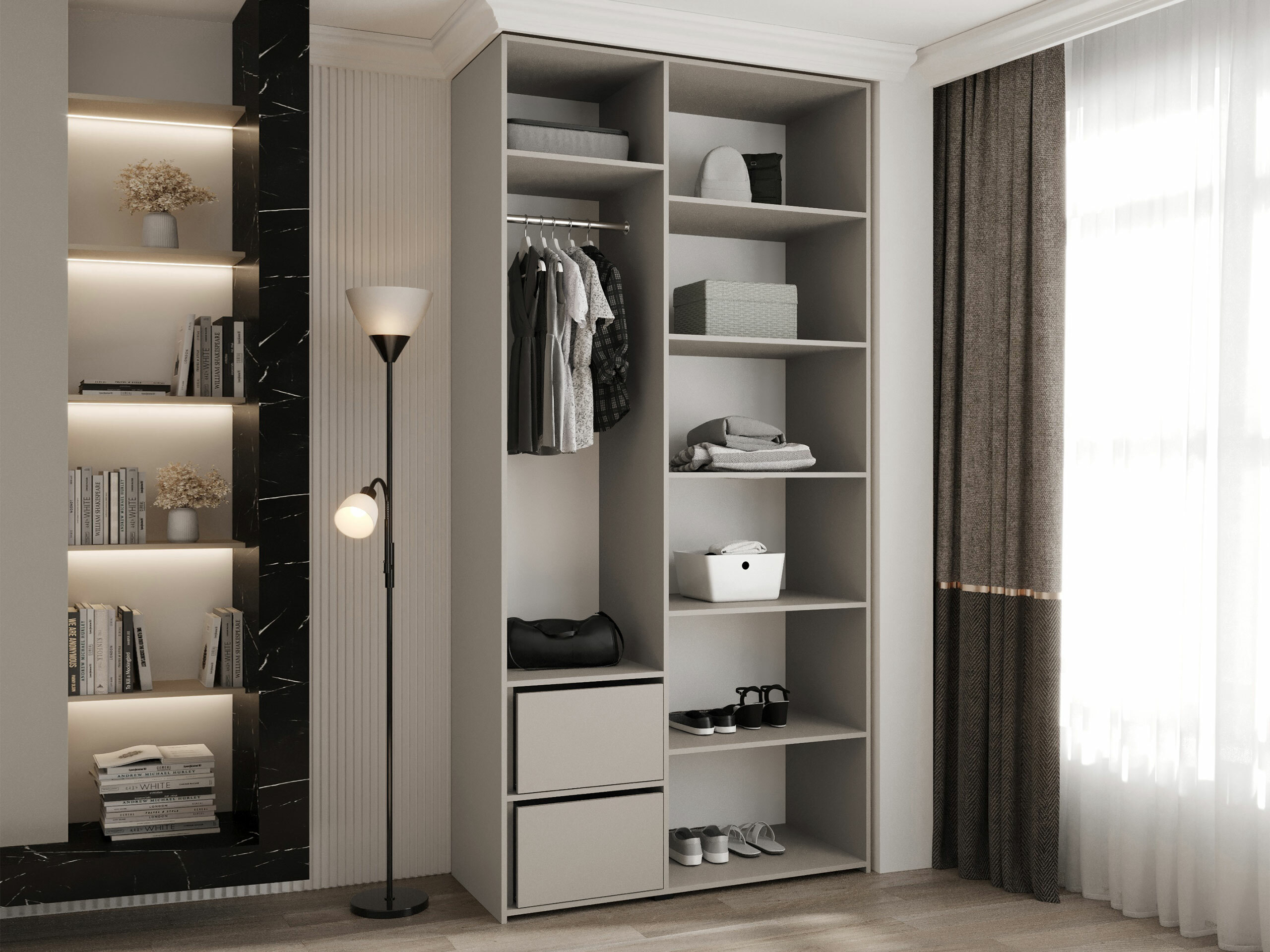 Kleiderschrank Hartford 573 (Weiß)