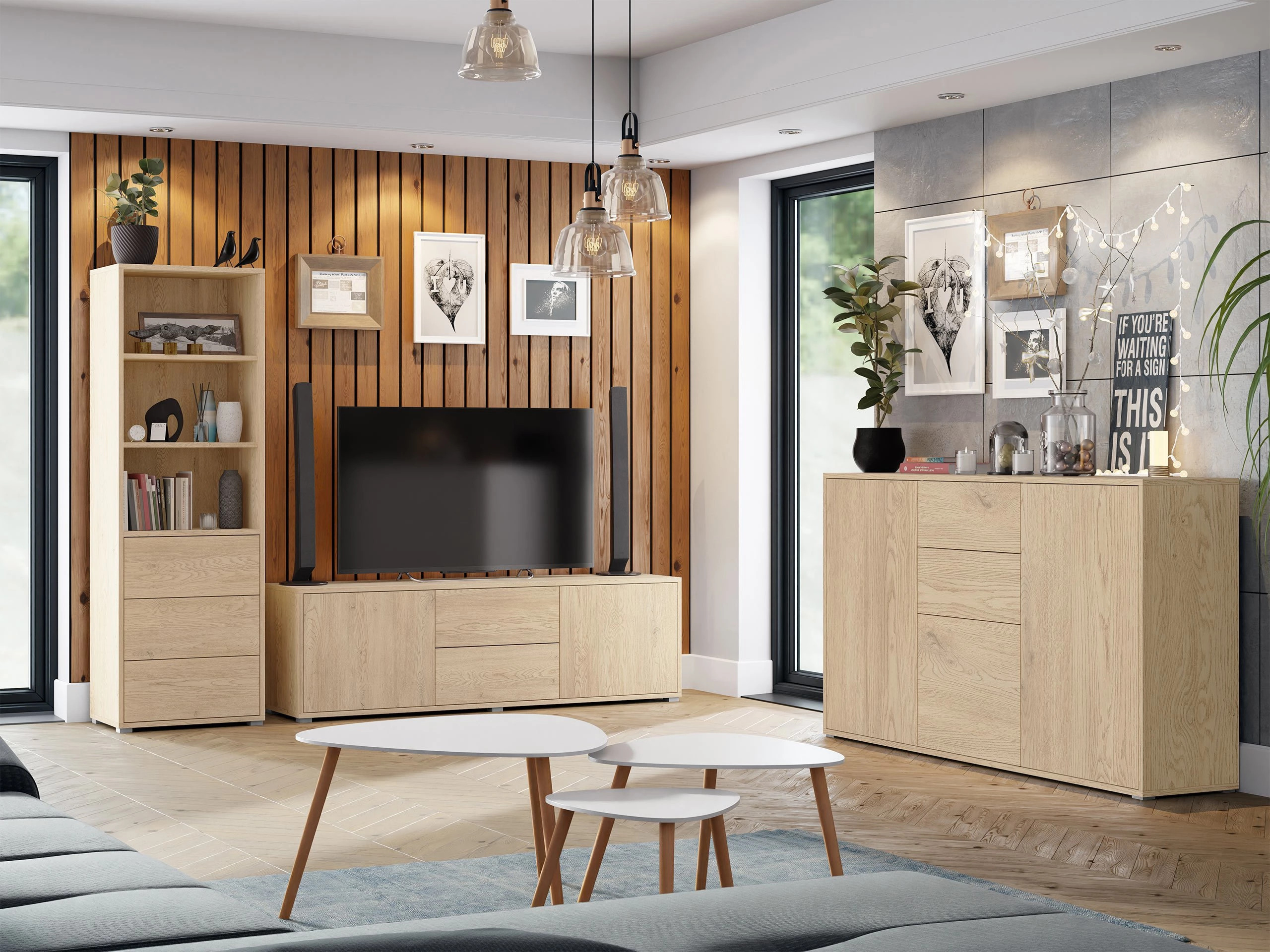 TV-Möbel Comfivo Tutela (Eichenholzoptik)
