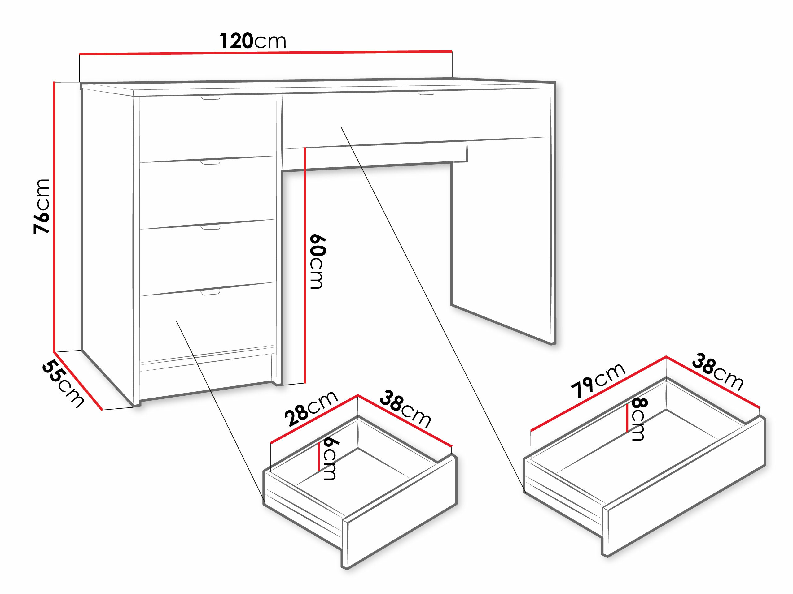 Bürotisch Comfivo Larmire 100 (Schwarz)
