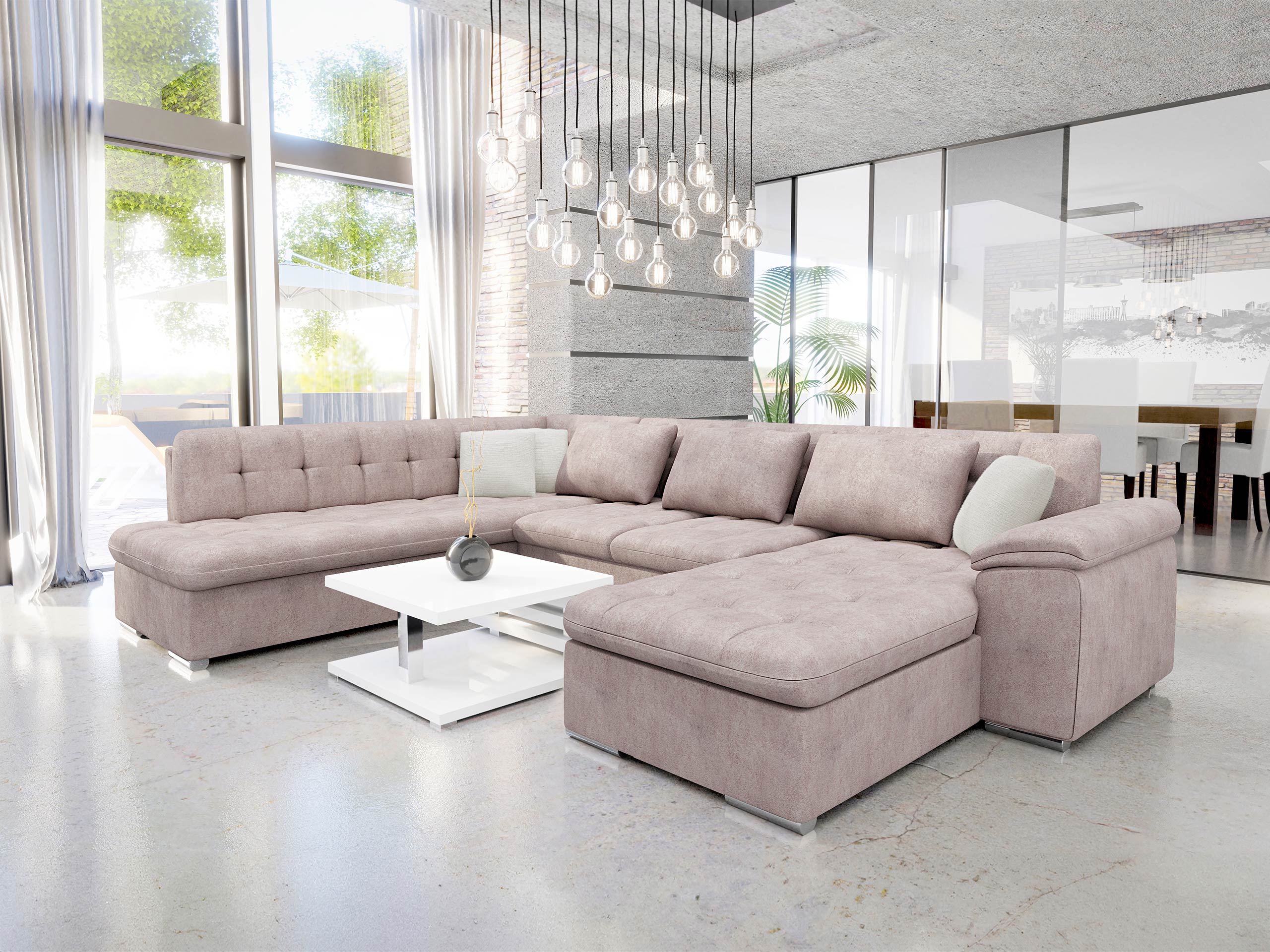 Ecksofa Comfivo Gemma V (Zoya 03 + Mokka 03)