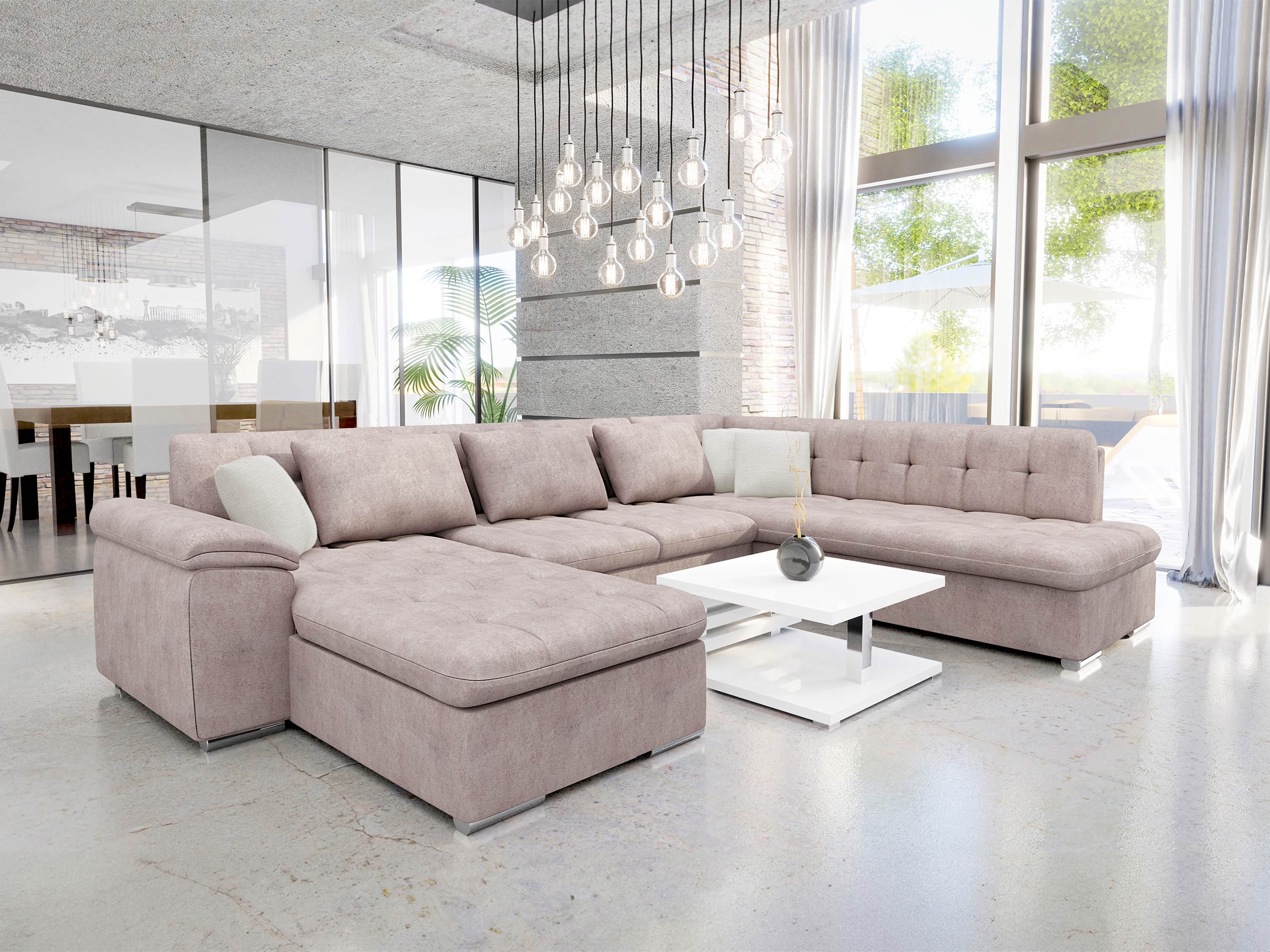 Ecksofa Comfivo Gemma V (Zoya 03 + Mokka 03)