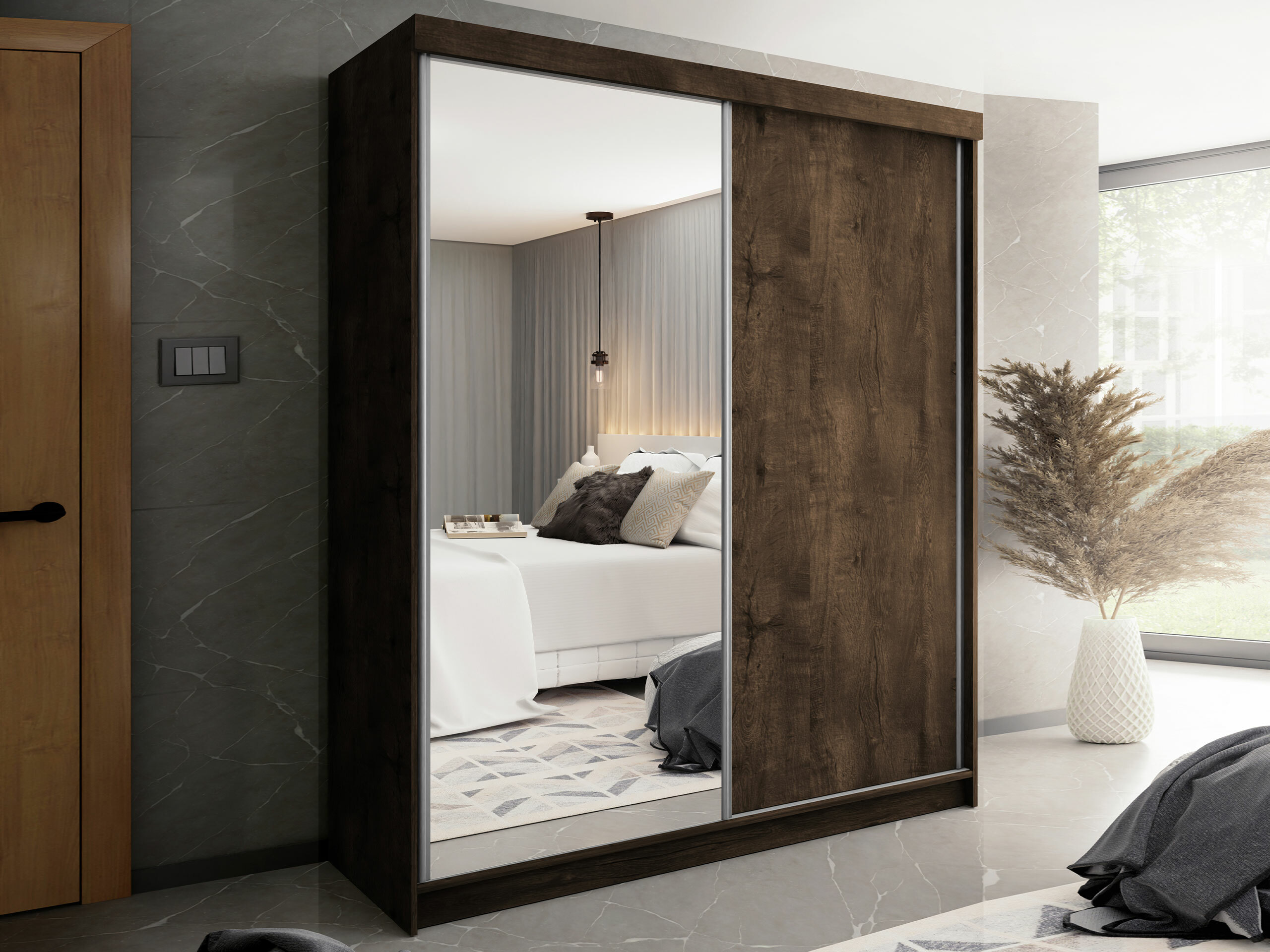 Kleiderschrank Dover 107 (Esche dunkel)