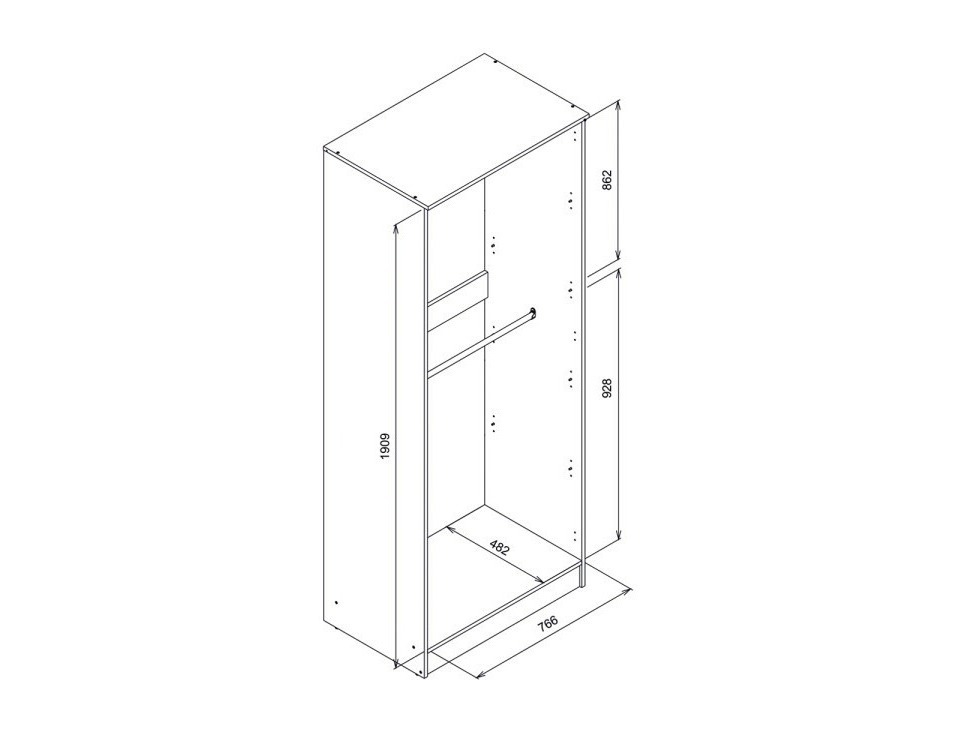 Kleiderschrank Orlando 221 (Eichenholzoptik hell)
