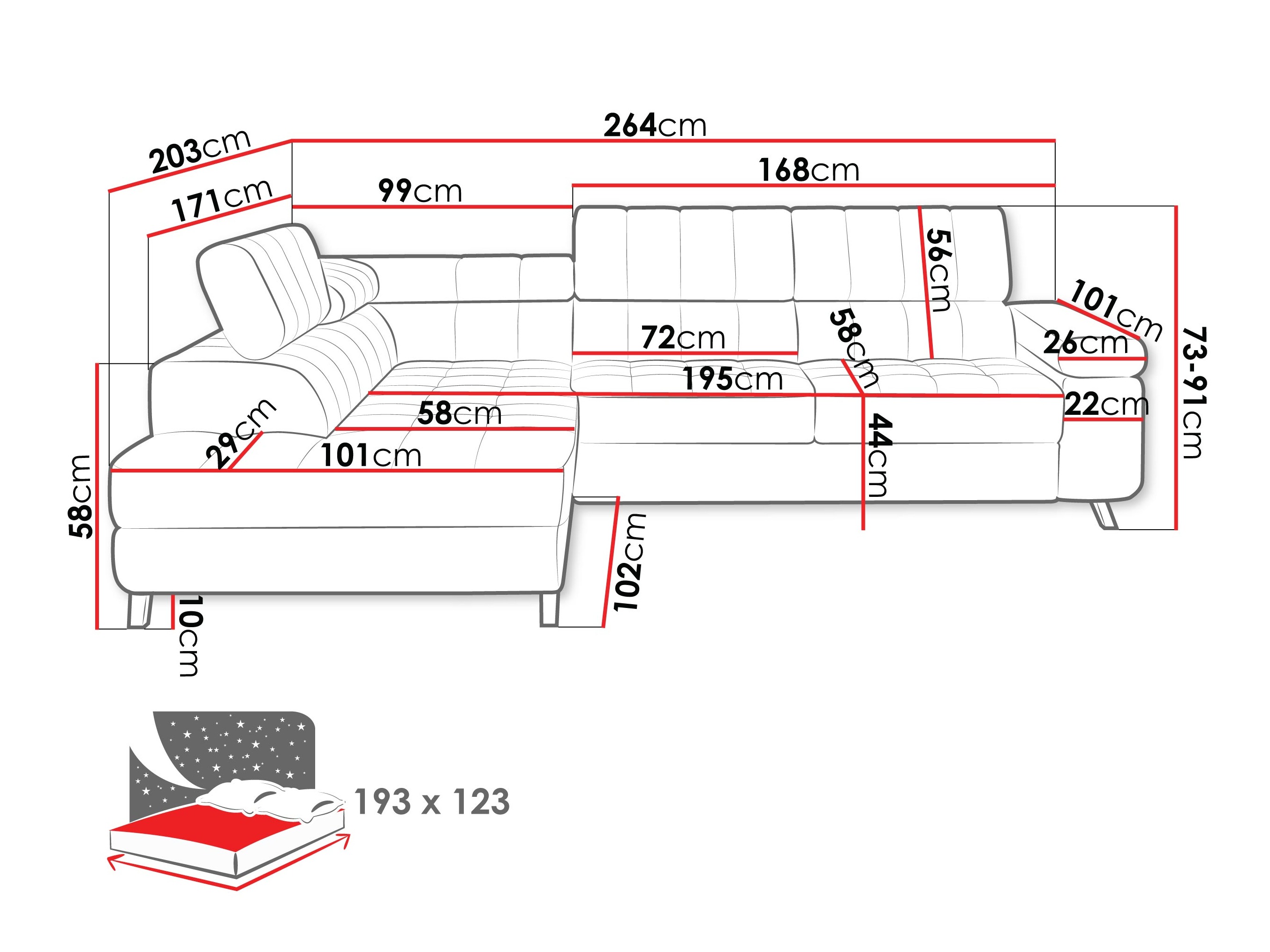 Ecksofa Comfivo Agnus (Manza 22)