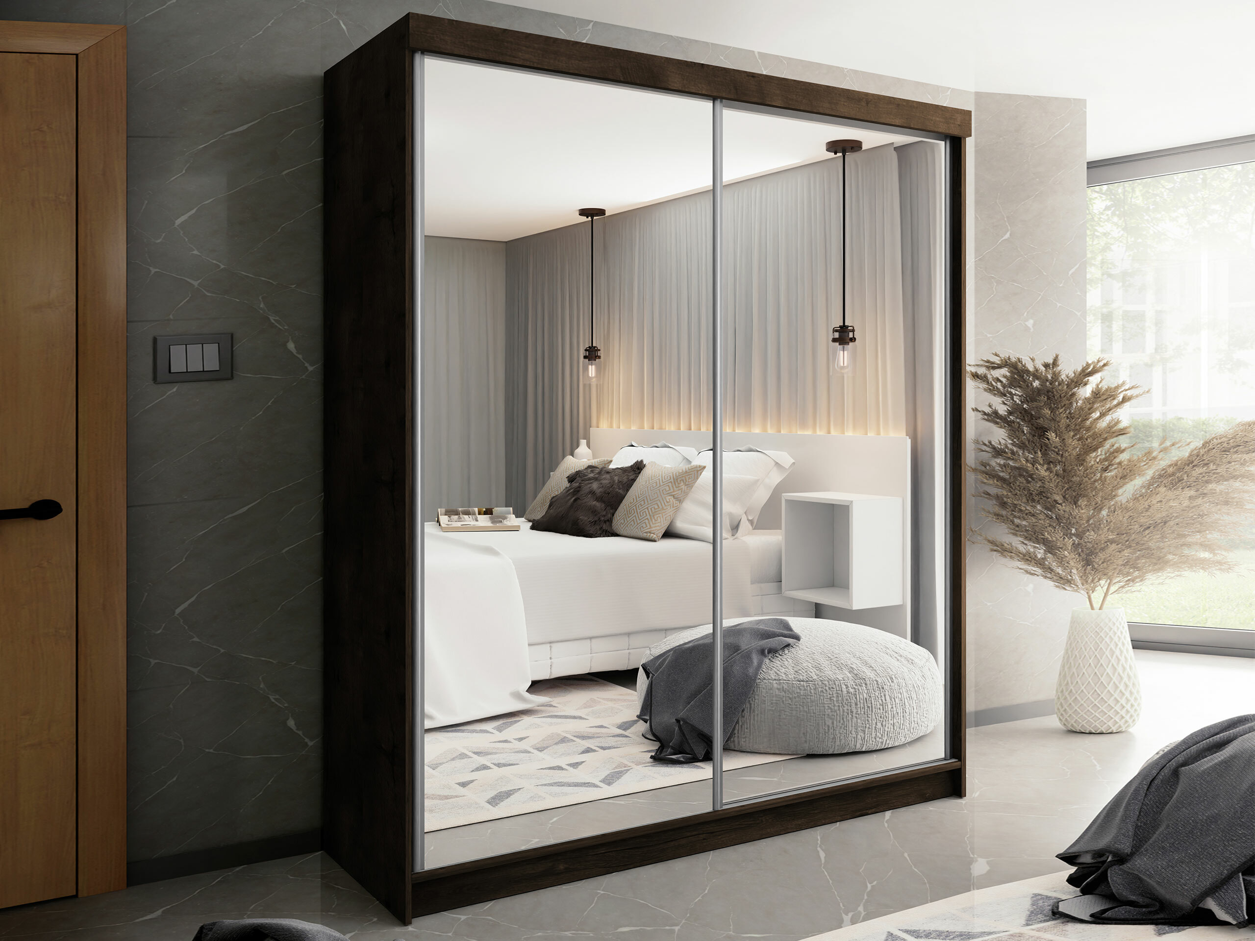 Kleiderschrank Dover 106 (Esche dunkel)