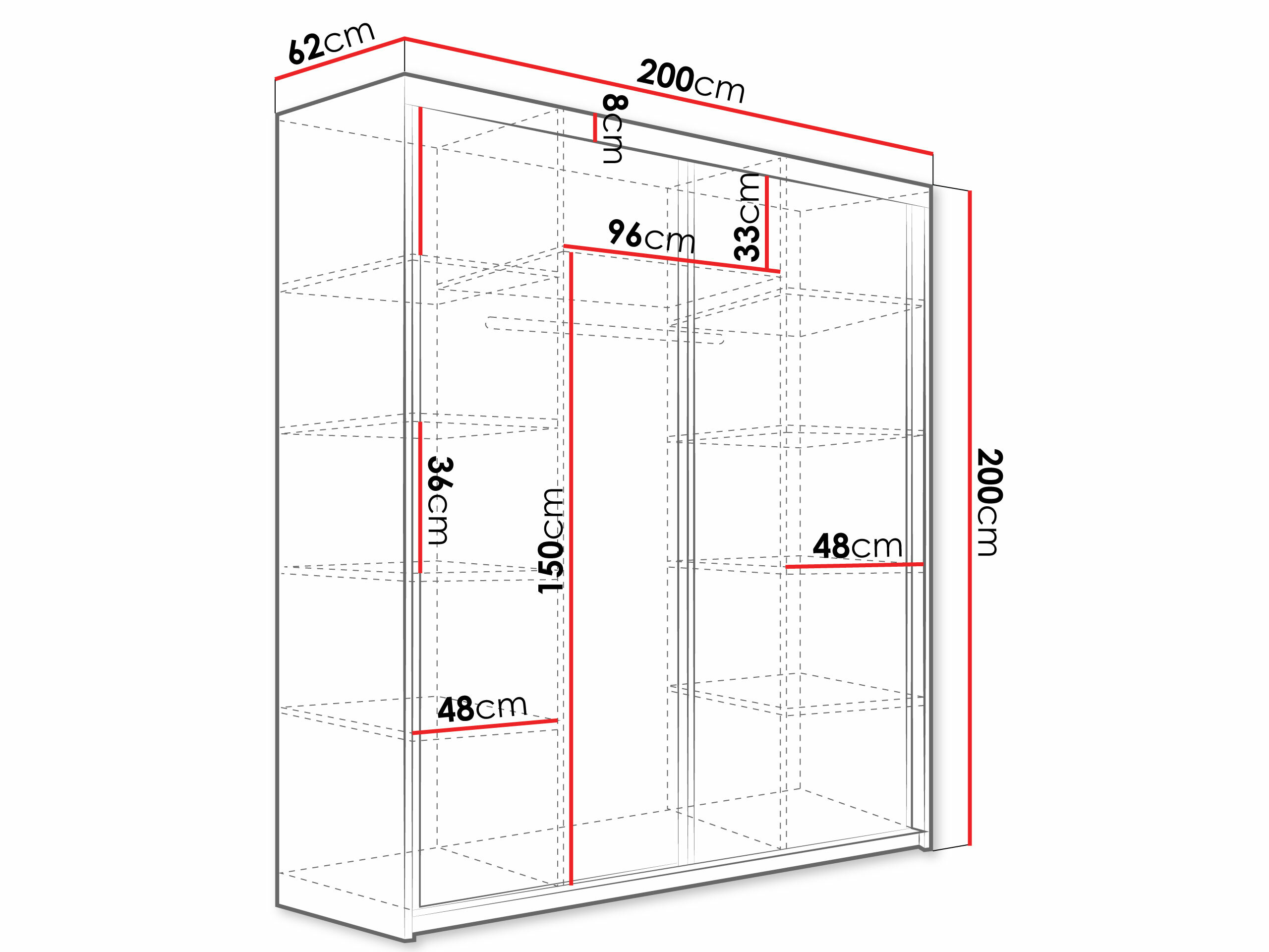 Kleiderschrank Dover 108 (Weiß)
