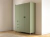 Kleiderschrank Fertalu 100 (Grün + Eichenholzoptik)