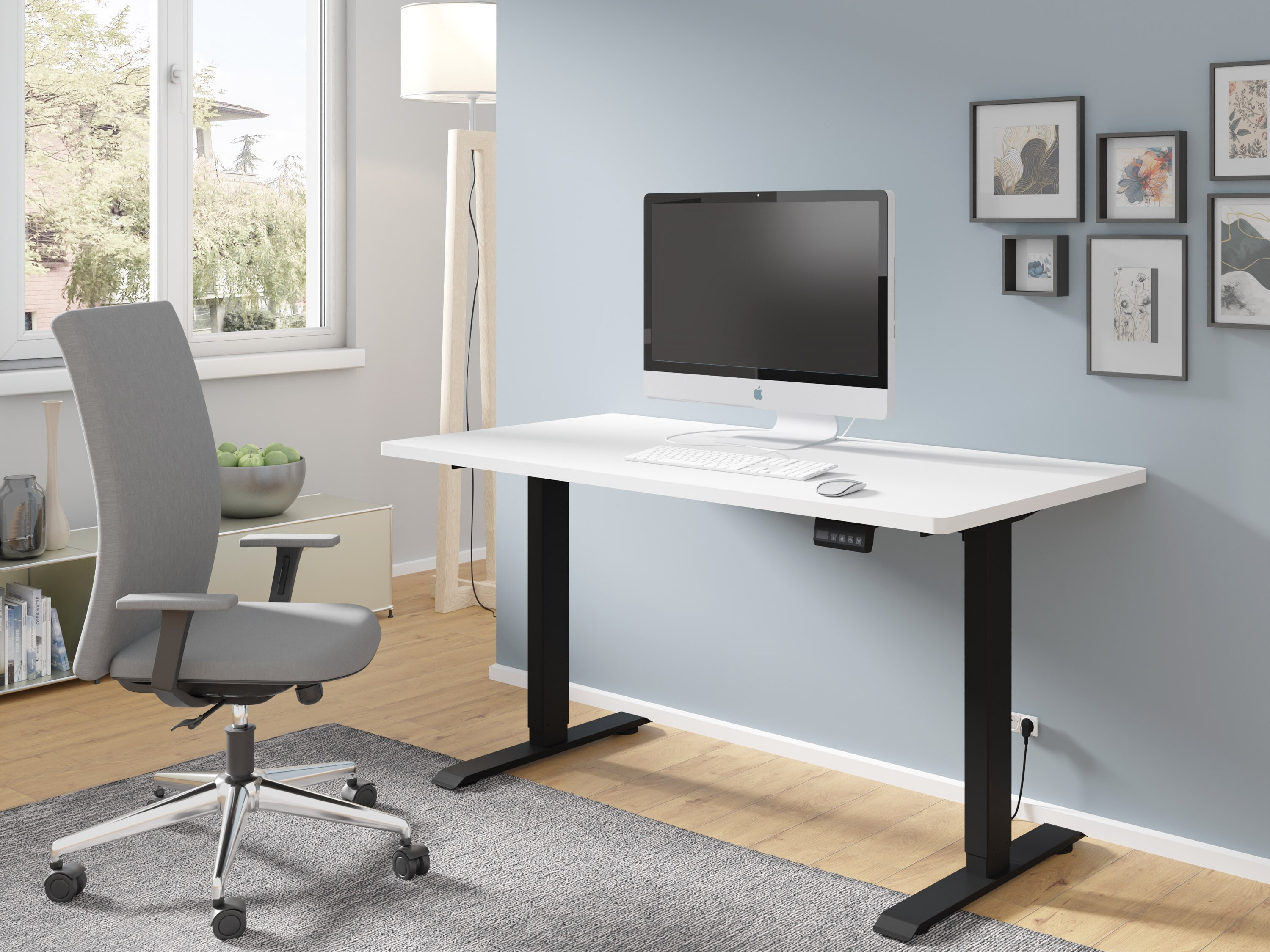 Höhenverstellbarer Schreibtisch Buffalo 184 (Schwarz)