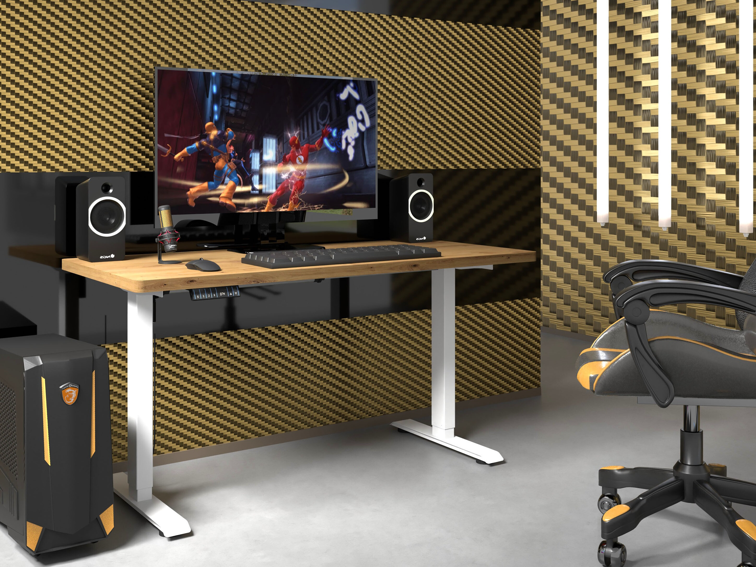 Höhenverstellbarer Schreibtisch Buffalo 184 (Weiß)