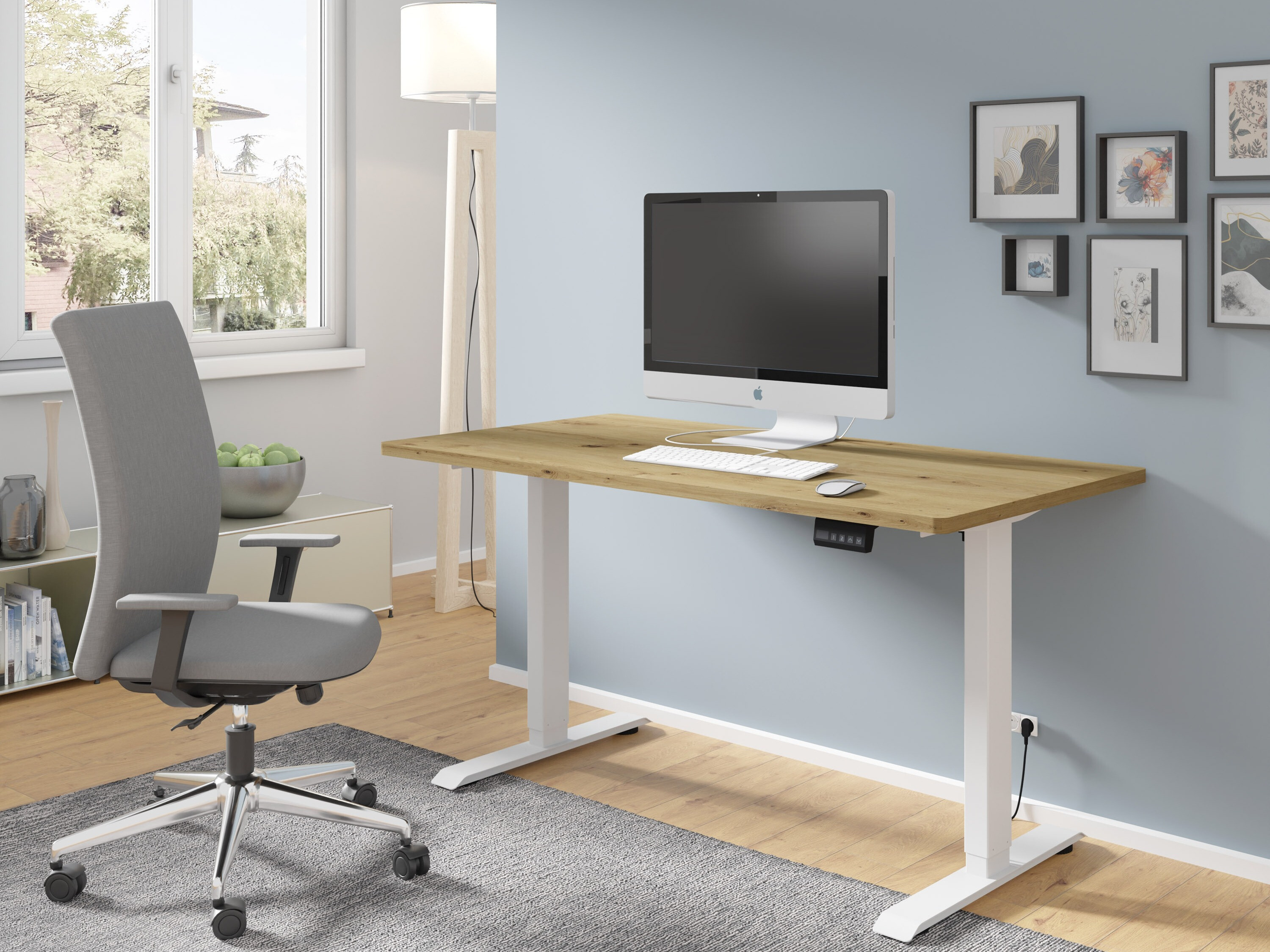 Höhenverstellbarer Schreibtisch Buffalo 184 (Weiß)