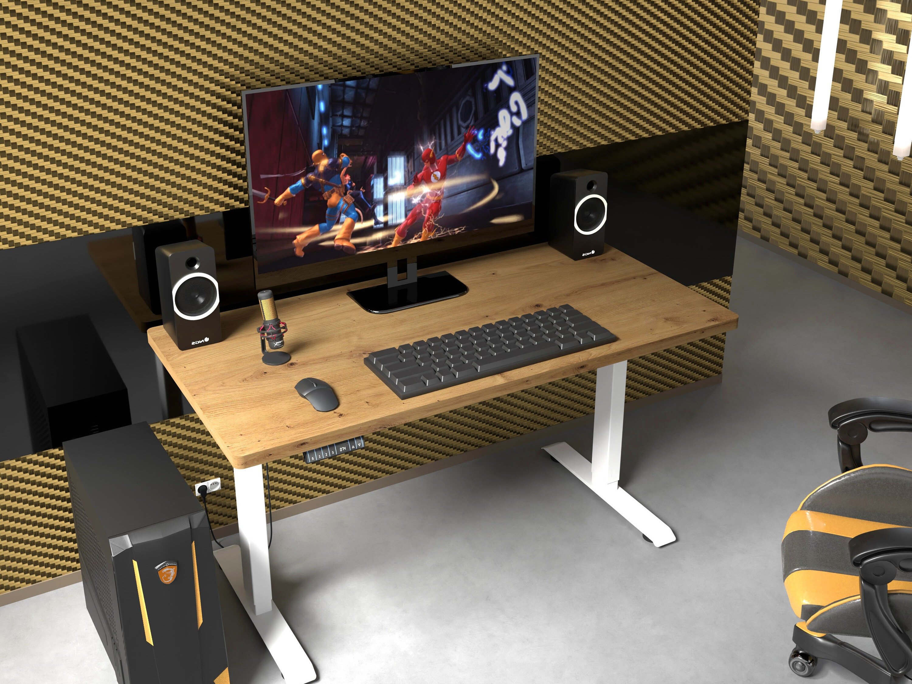 Höhenverstellbarer Schreibtisch Buffalo 184 (Weiß)