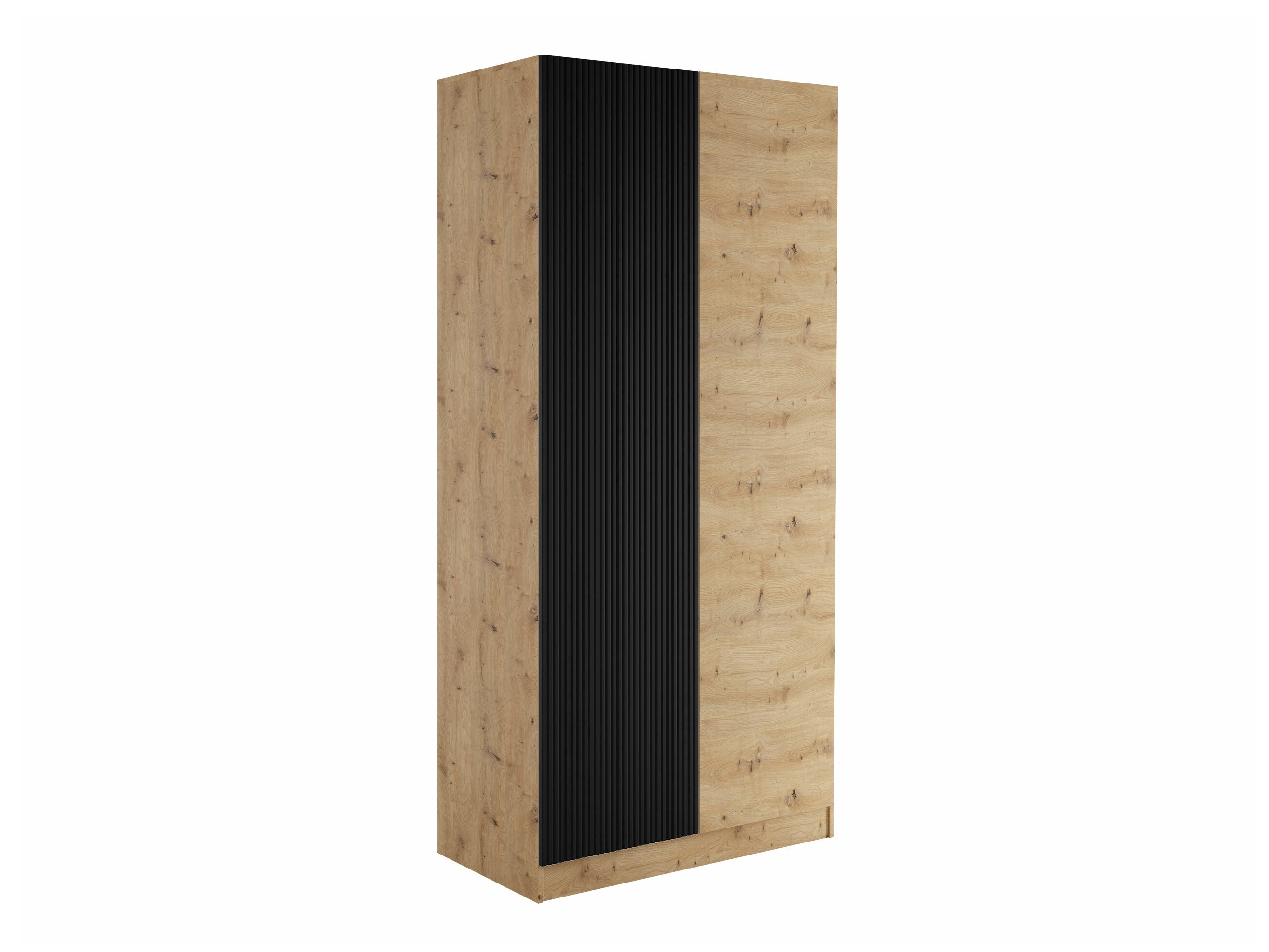 Kleiderschrank Lunole 113 (Artisan Eichenholzoptik + Schwarz)