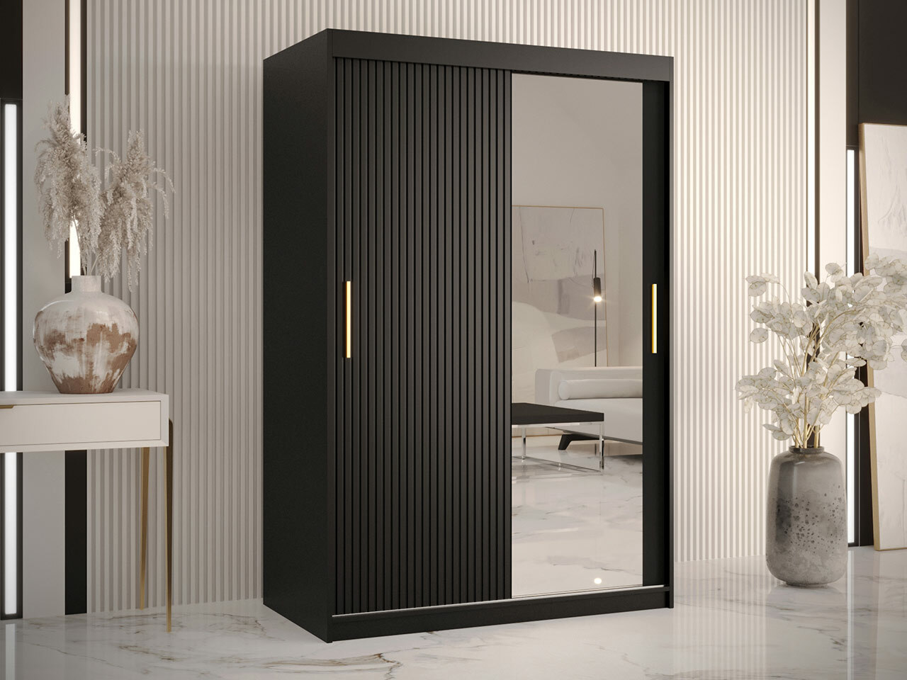 Kleiderschrank Hartford 401 (Schwarz)