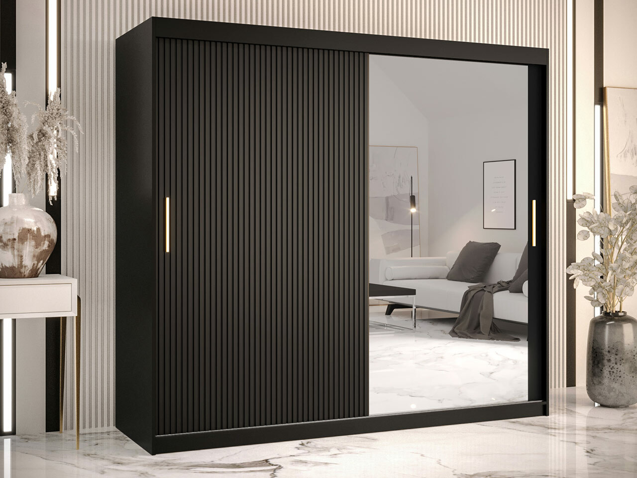 Kleiderschrank Hartford 403 (Schwarz)