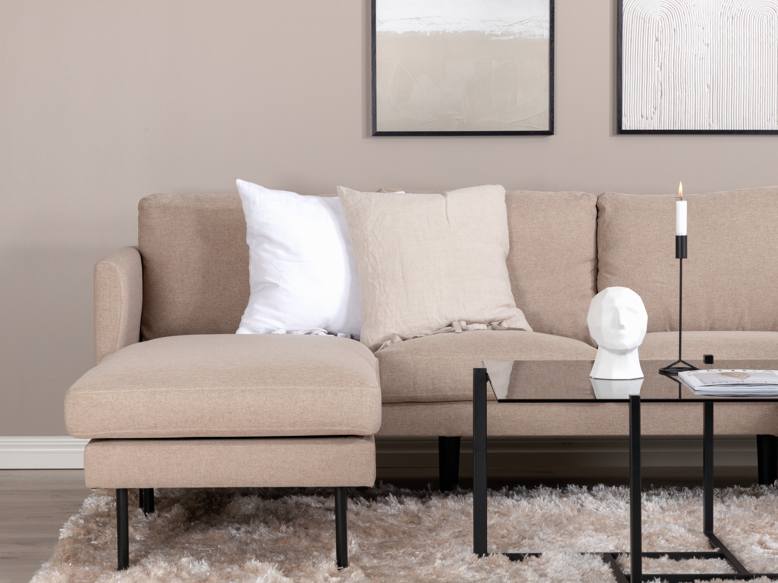 Ecksofa Fercame 102 (Braun + Schwarz)