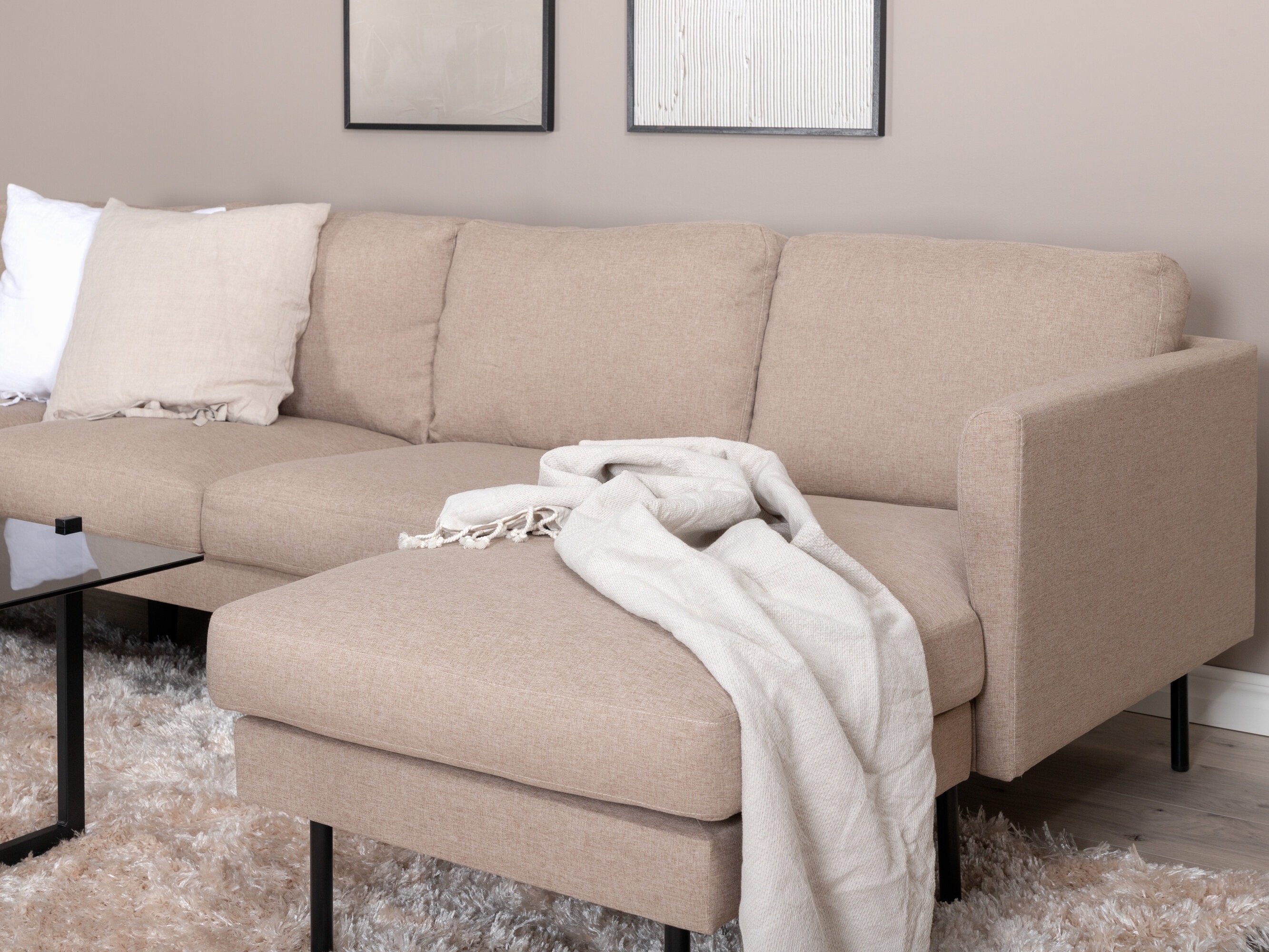 Ecksofa Fercame 102 (Braun + Schwarz)