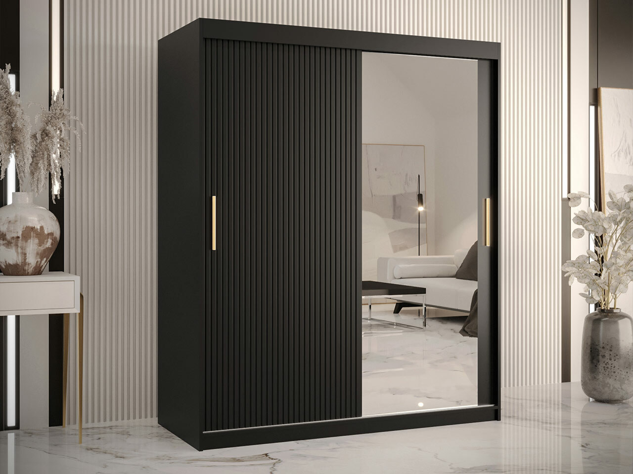 Kleiderschrank Hartford 402 (Schwarz)