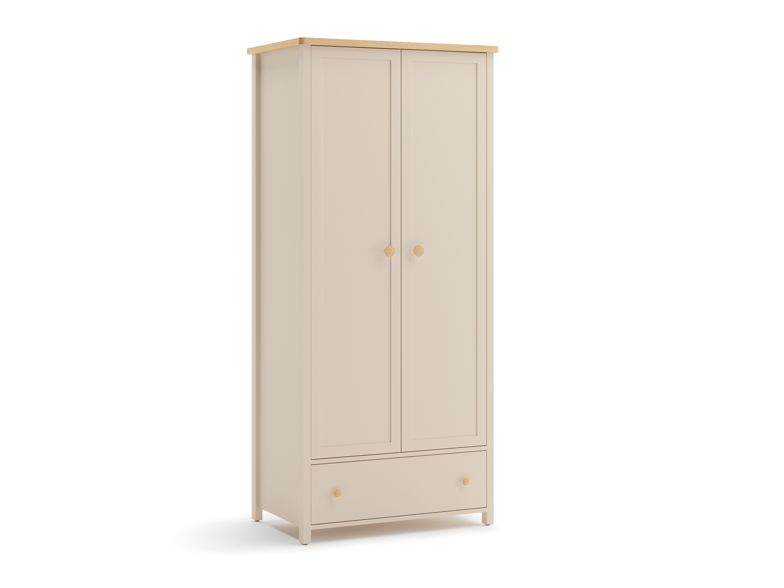 Kleiderschrank Romelbo 145 (Beige + Eichenholzoptik)