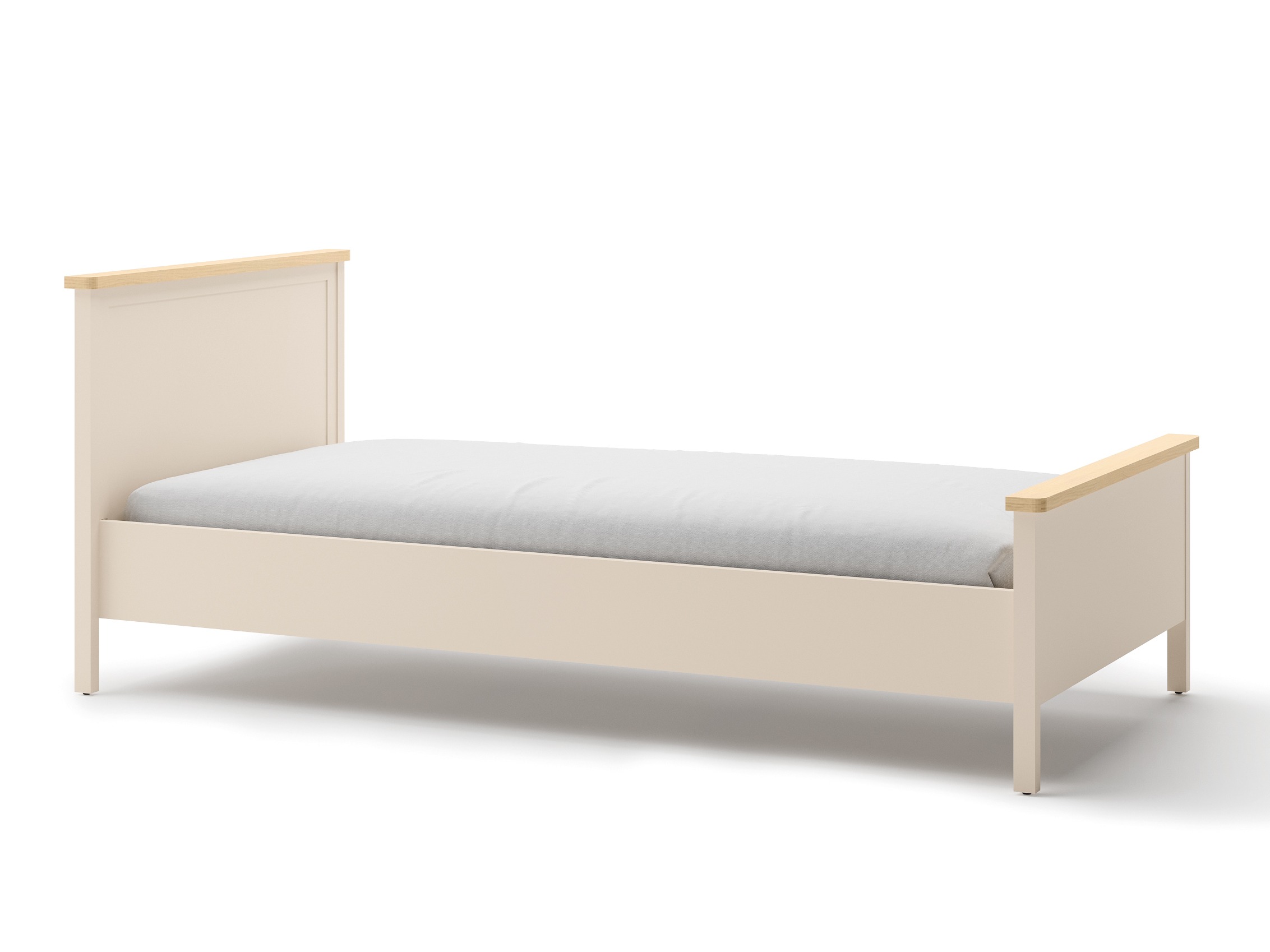 Bett Romelbo 148 (Beige + Eichenholzoptik)