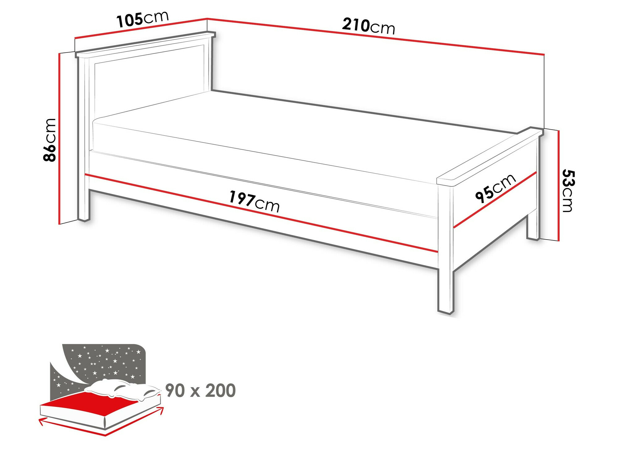 Bett Romelbo 148 (Beige + Eichenholzoptik)