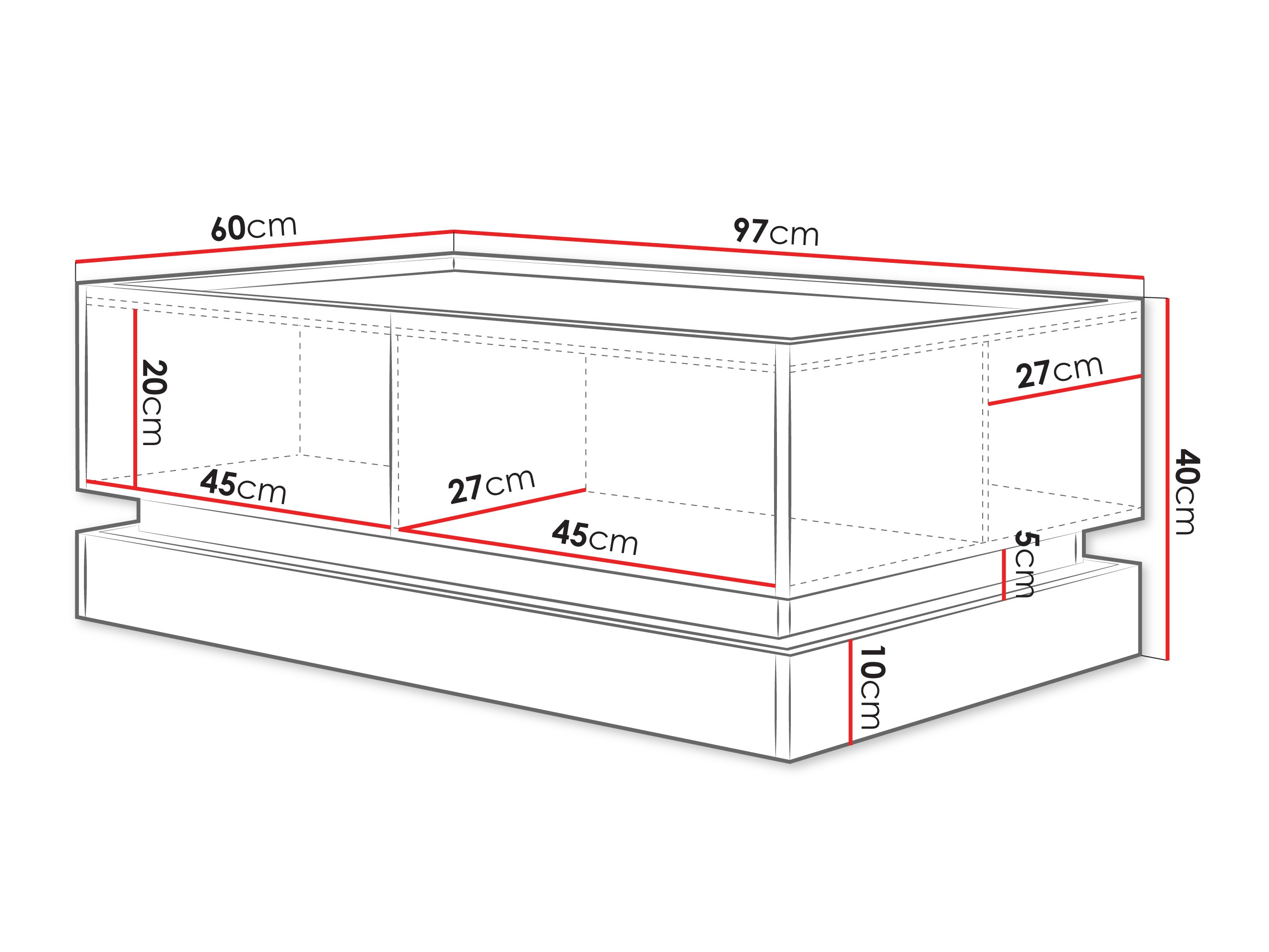 Couchtisch Comfivo Tilia (Schwarz + Eichenholzoptik)