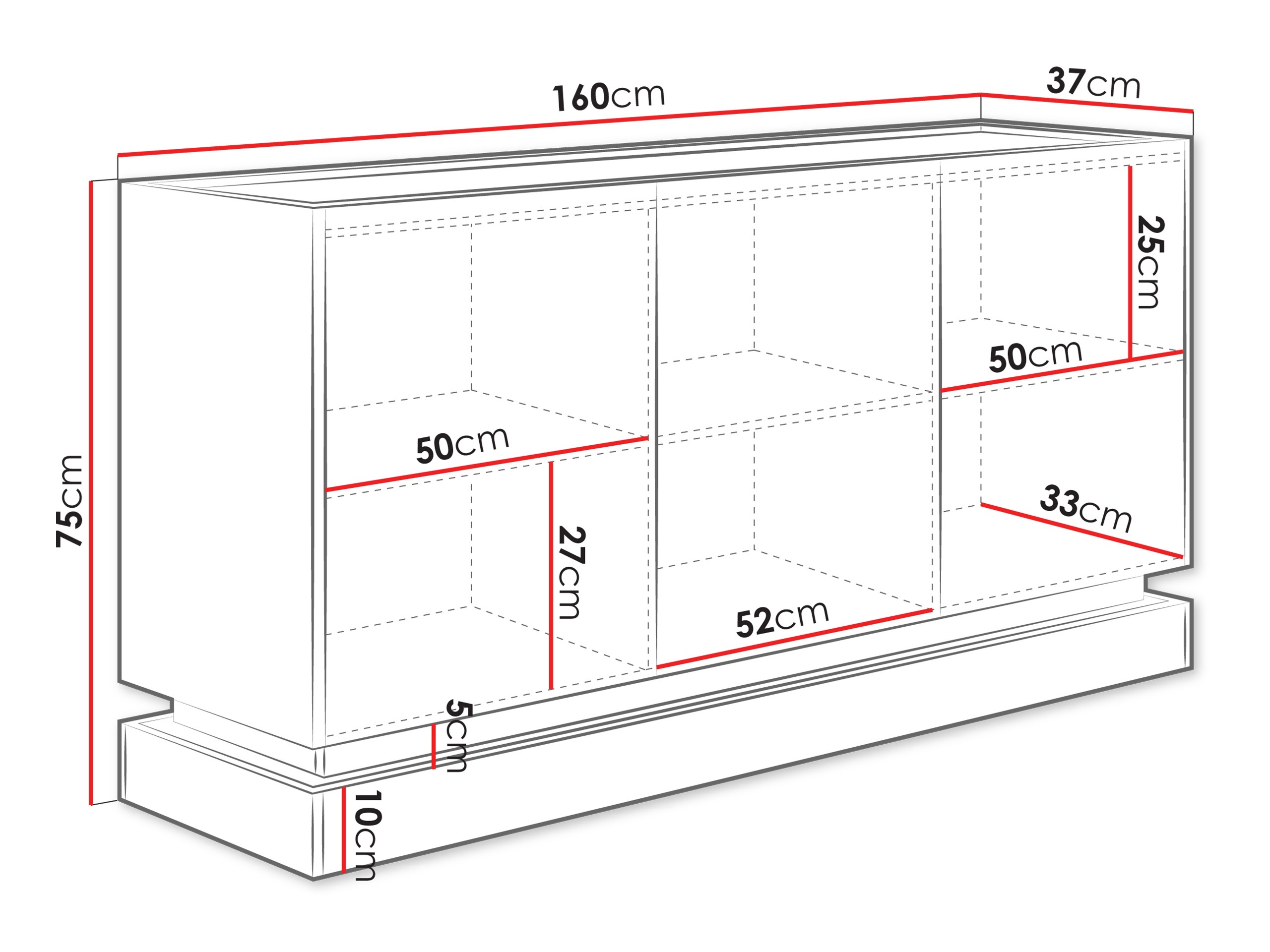 Sideboard Comfivo Tilia I (Hellbraun + Eichenholzoptik)