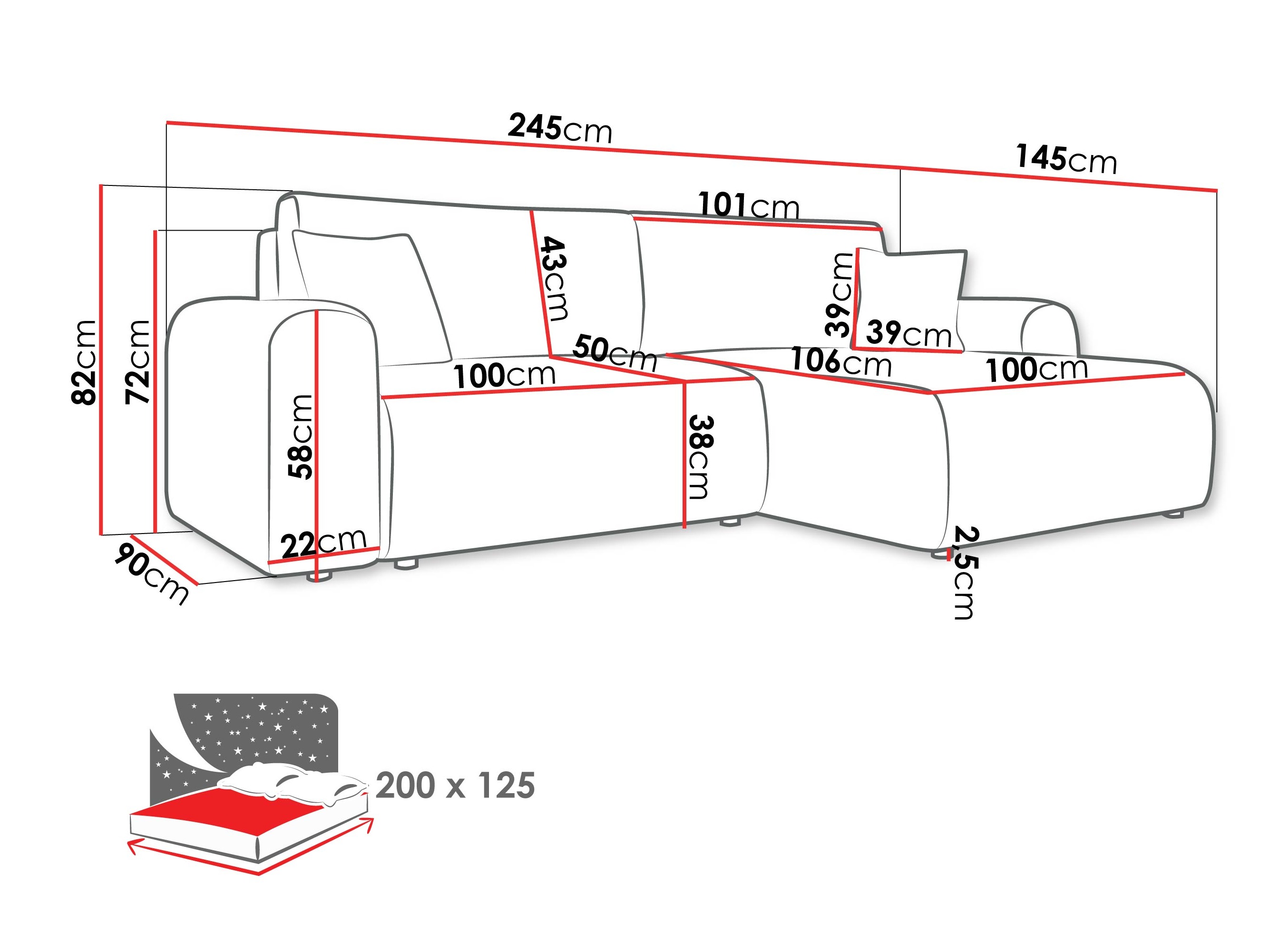 Ecksofa Luxum (Poso 110)