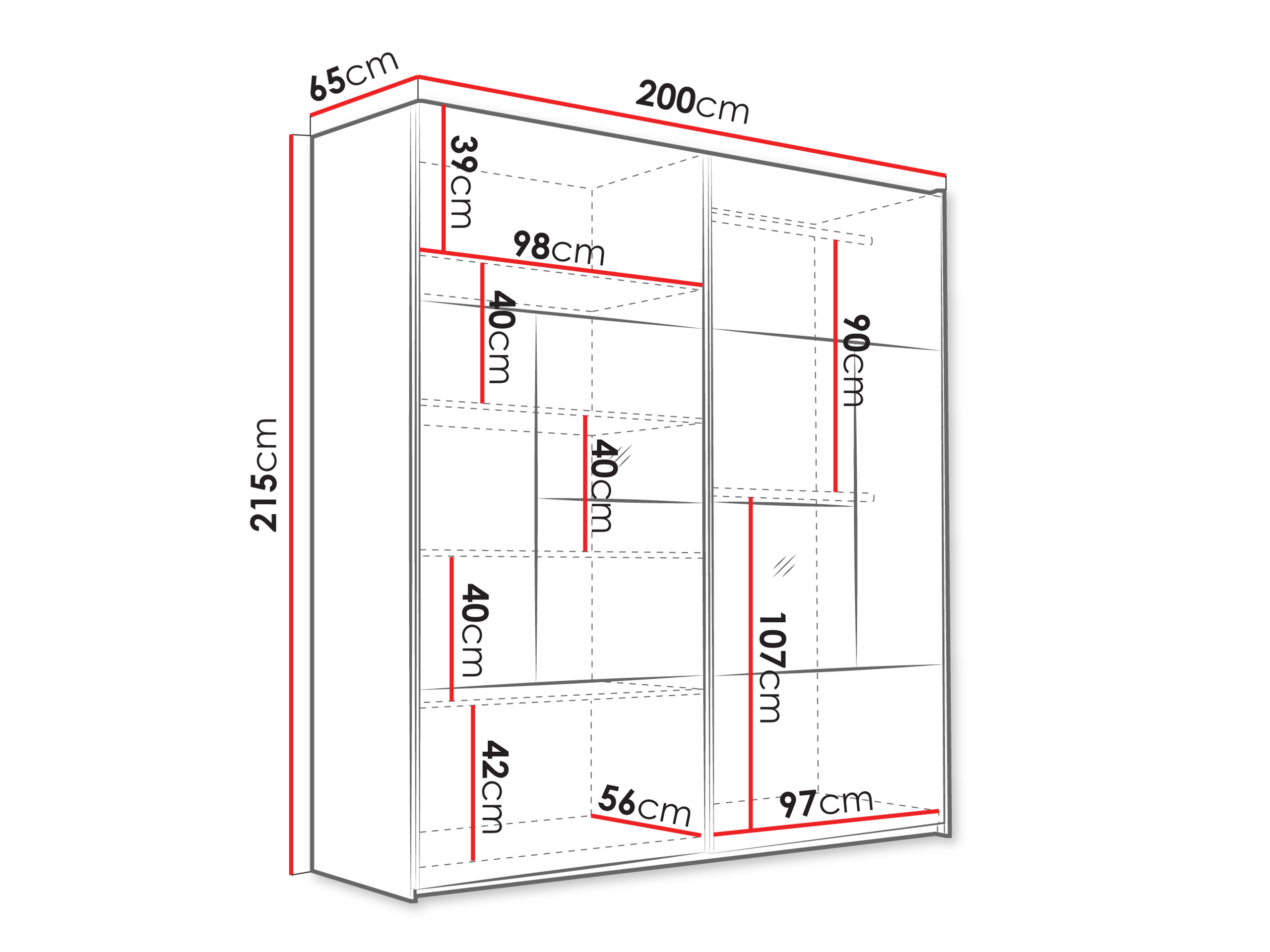 Kleiderschrank Honolulu 273 (Graphit)
