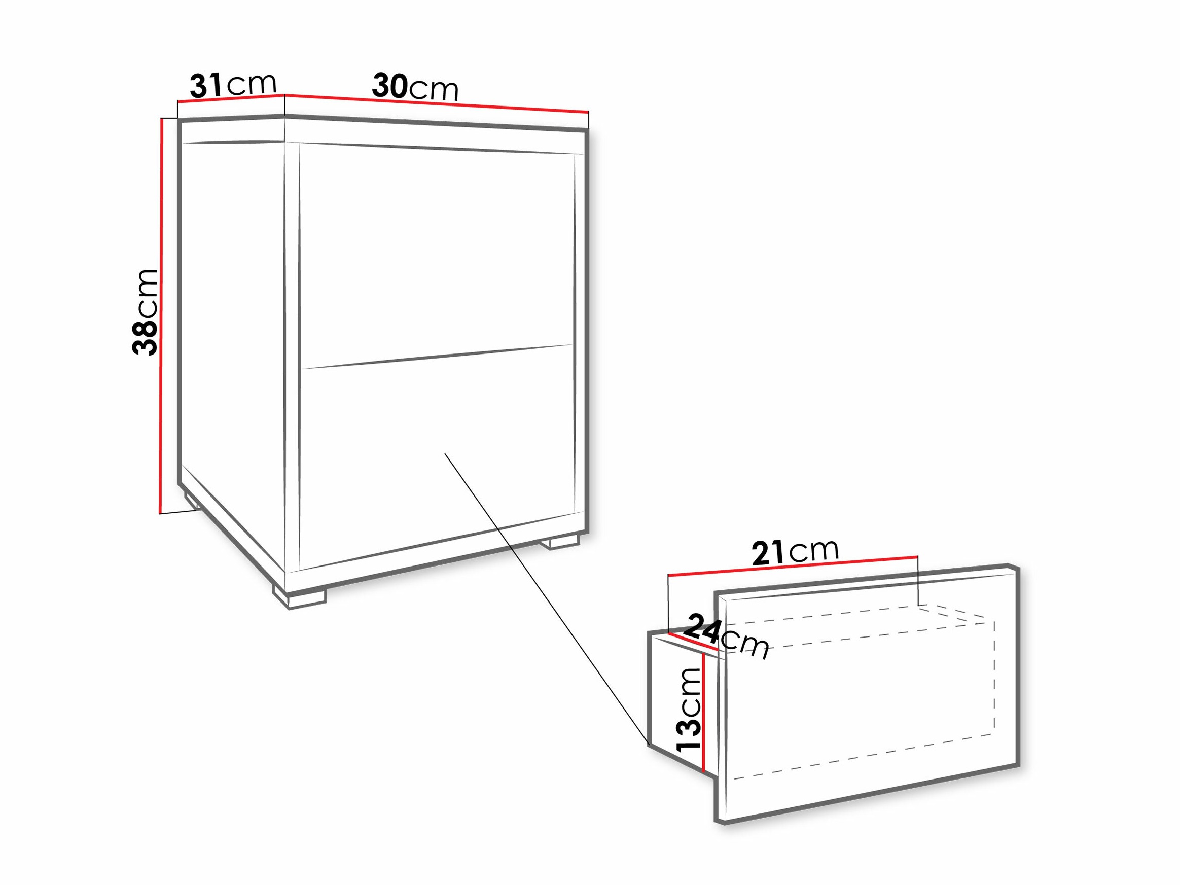 Nachttisch Comfivo Tutela (Weiß)