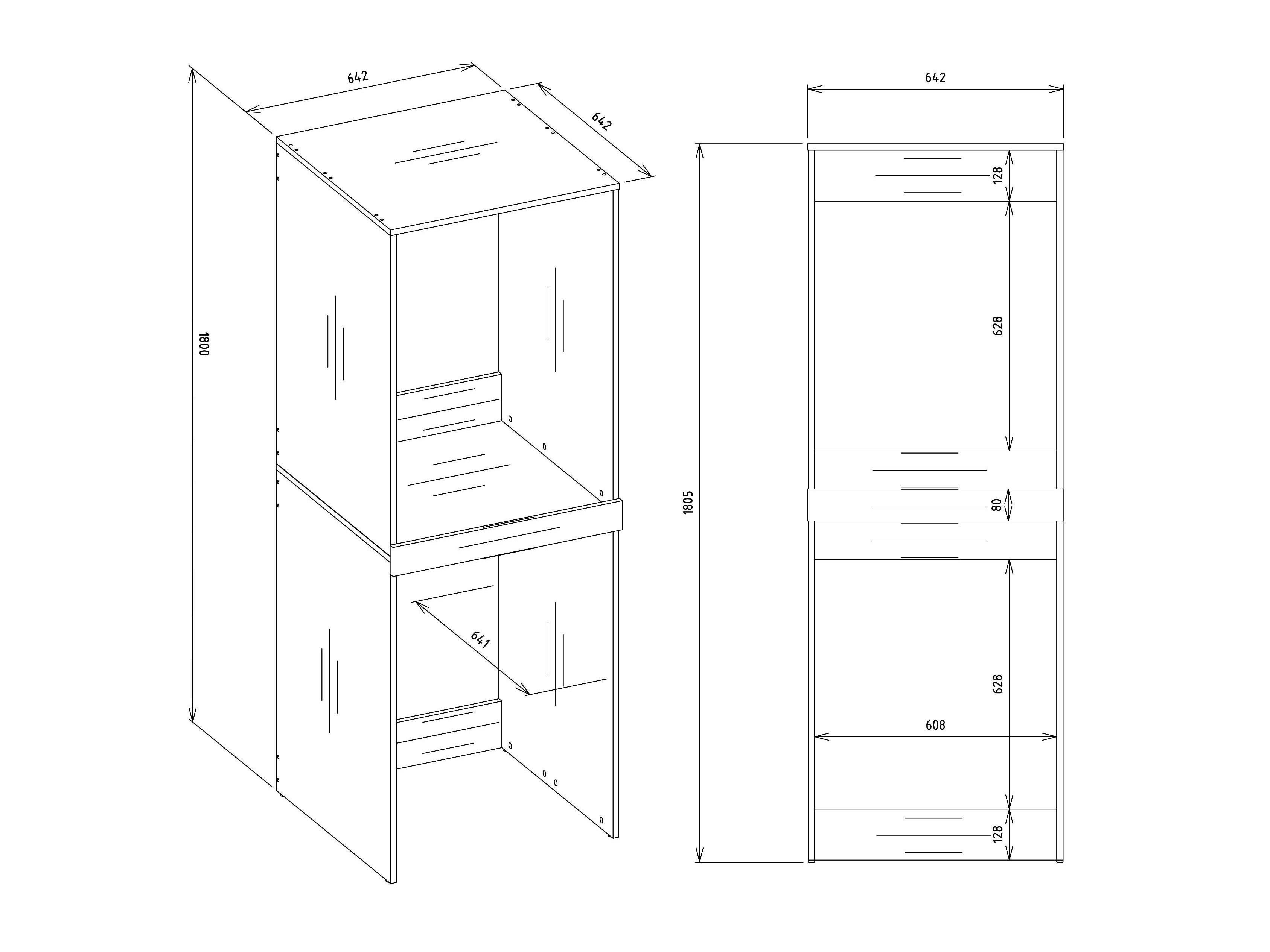 Badezimmer-Regal Balelbo 108 (Artisan Eichenholzoptik)