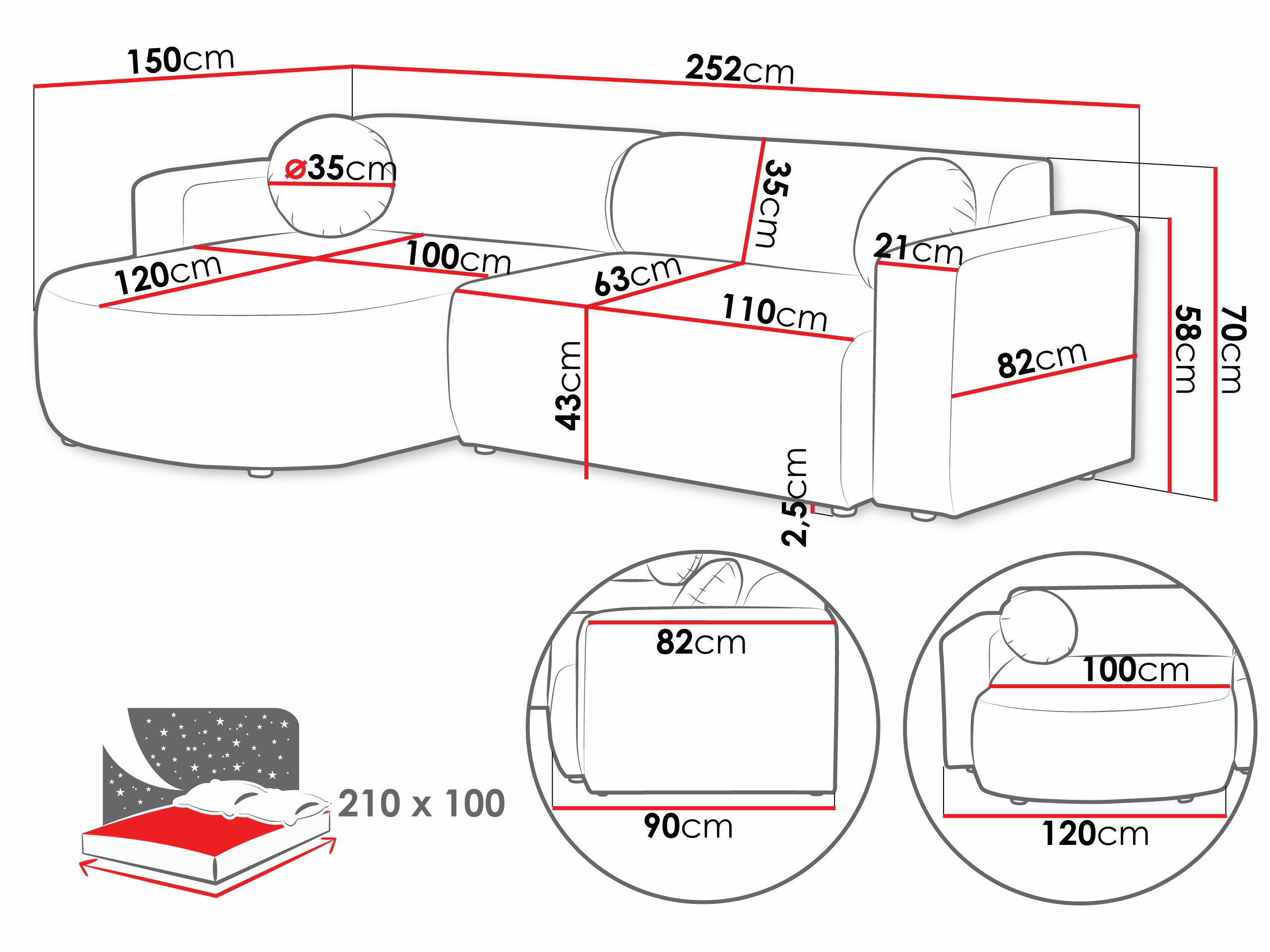 Ecksofa Comfivo Corus (Velo 621)