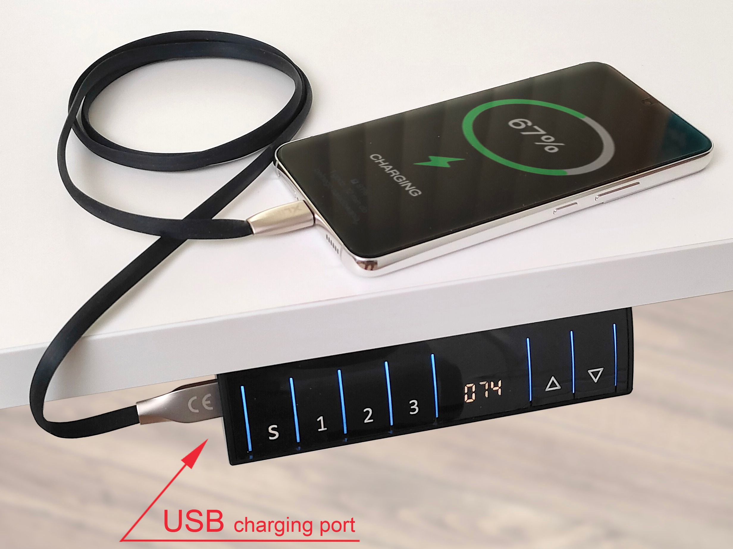 Höhenverstellbarer Schreibtisch Buffalo 183 (Schwarz)