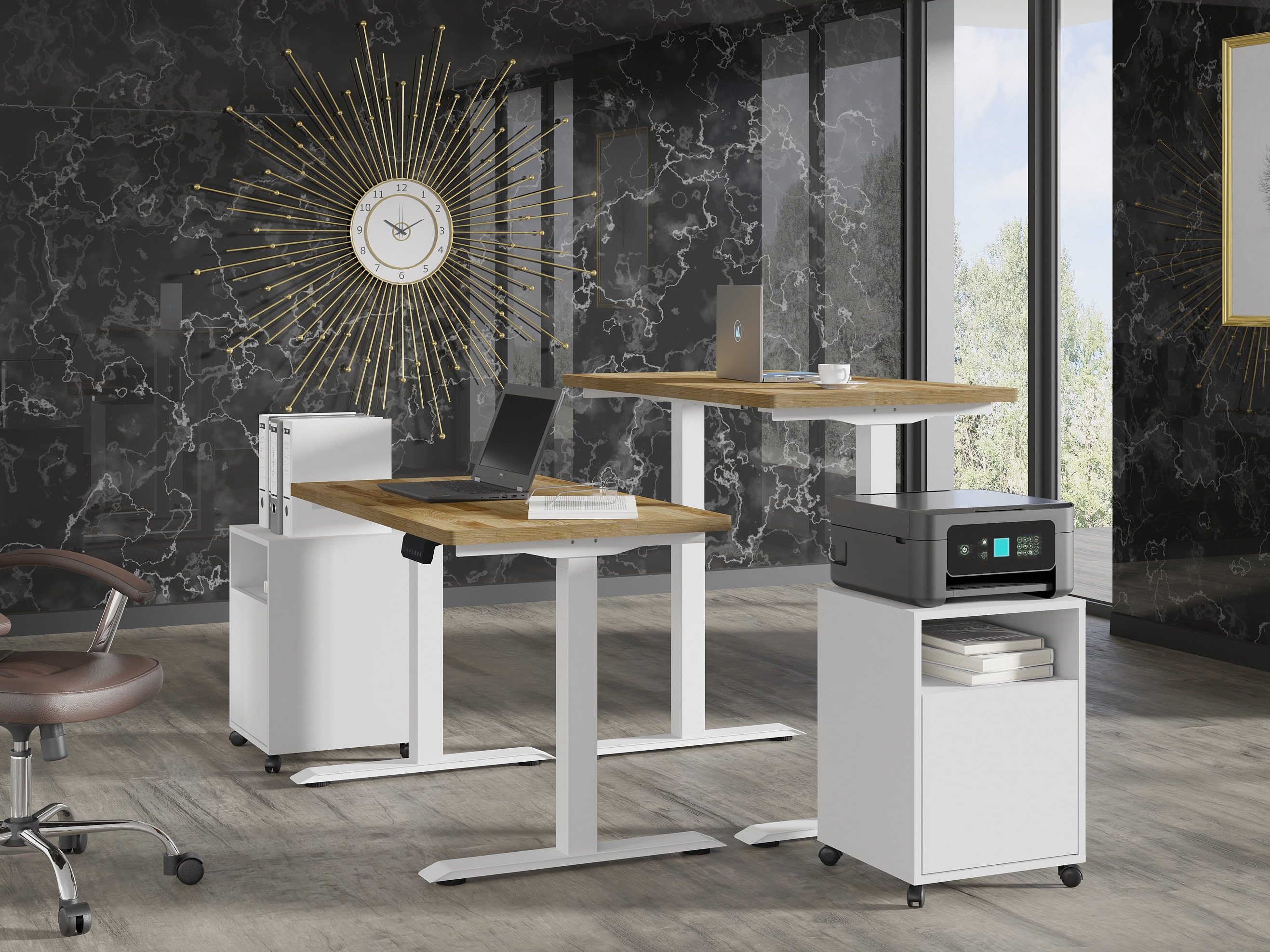 Höhenverstellbarer Schreibtisch Buffalo 200 (Weiß)