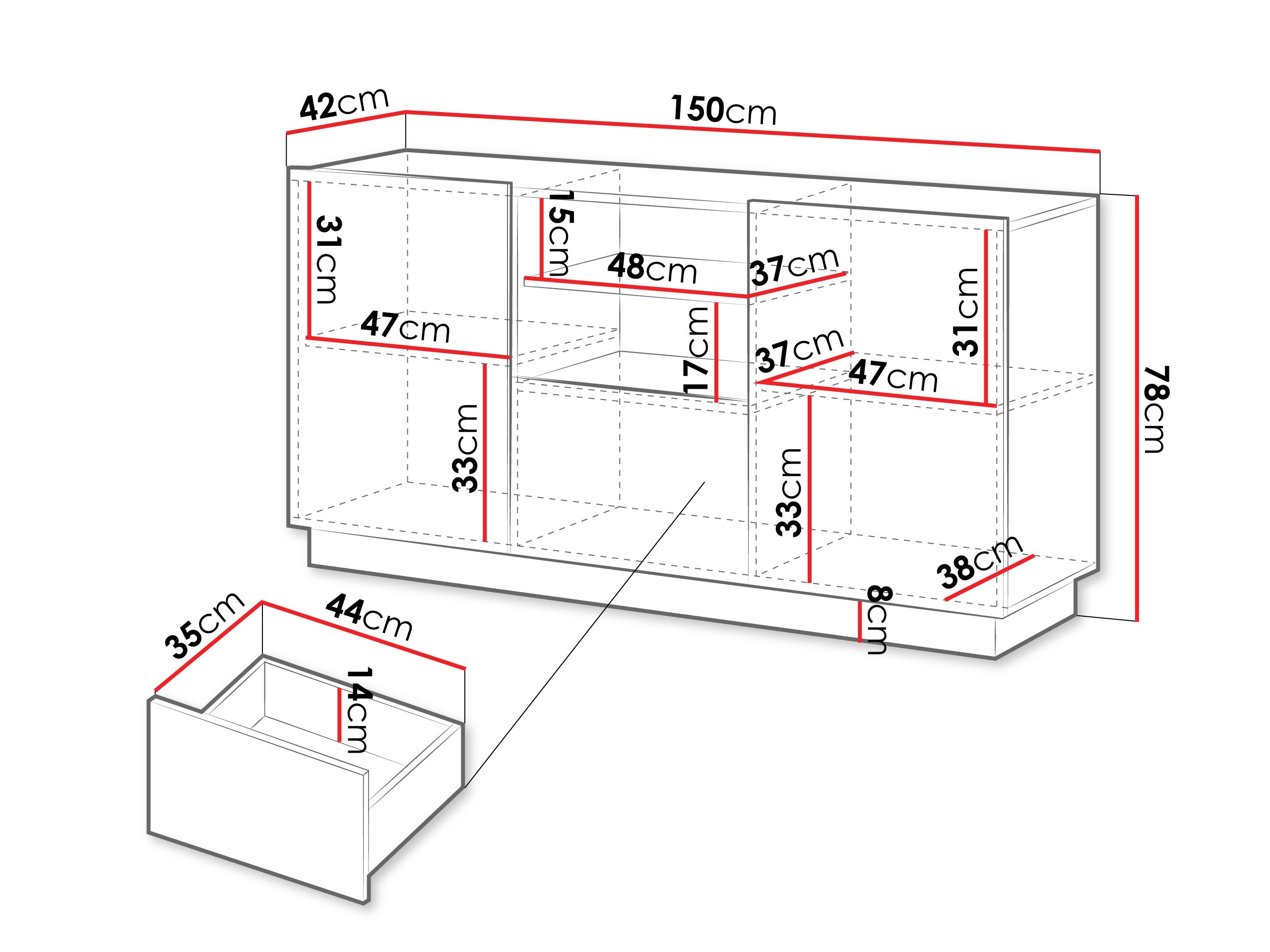 Kommoden Lingua (Weiß)