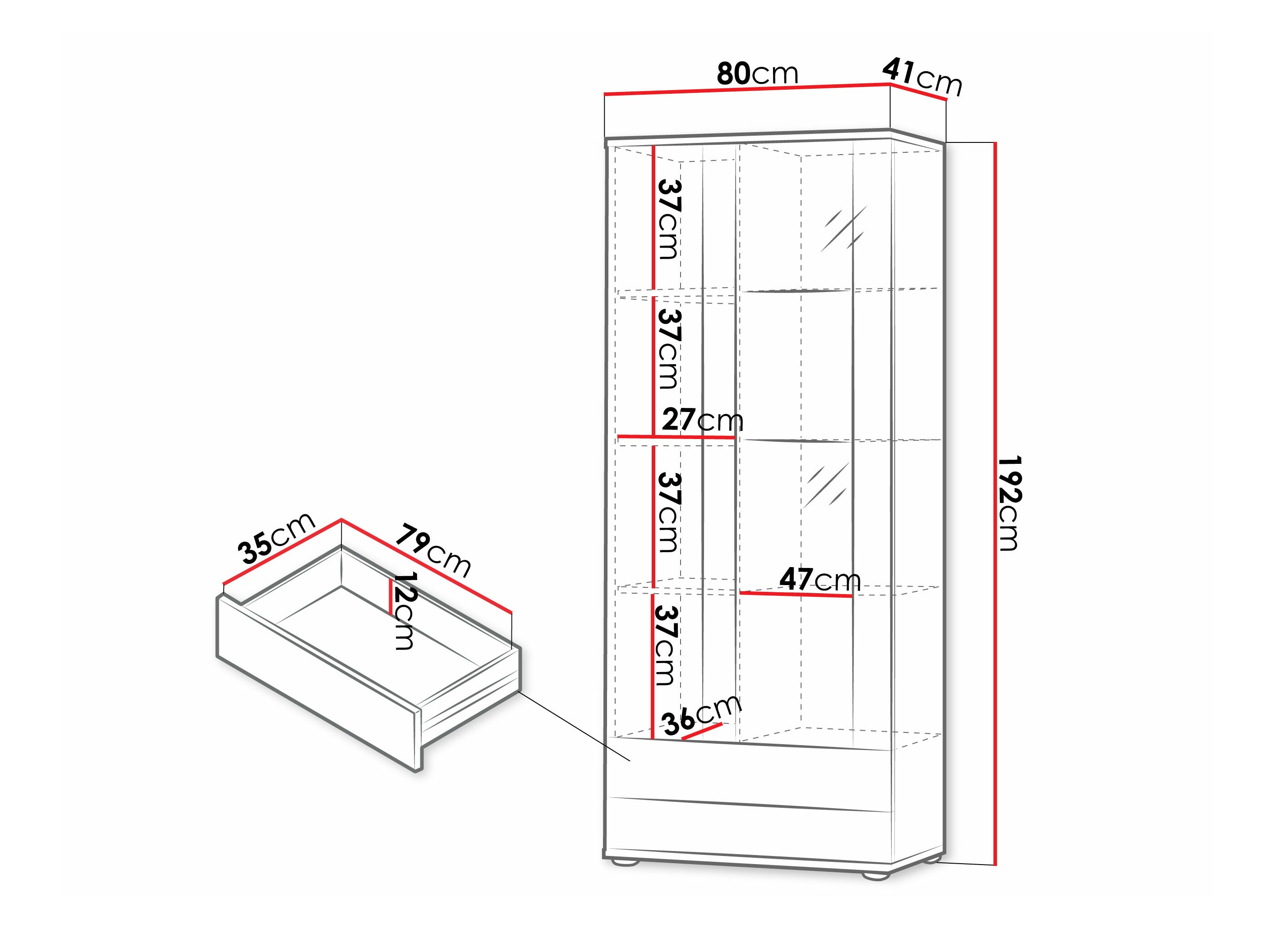 Regal Tornola 105 (Weiß + Weiß glänzend)