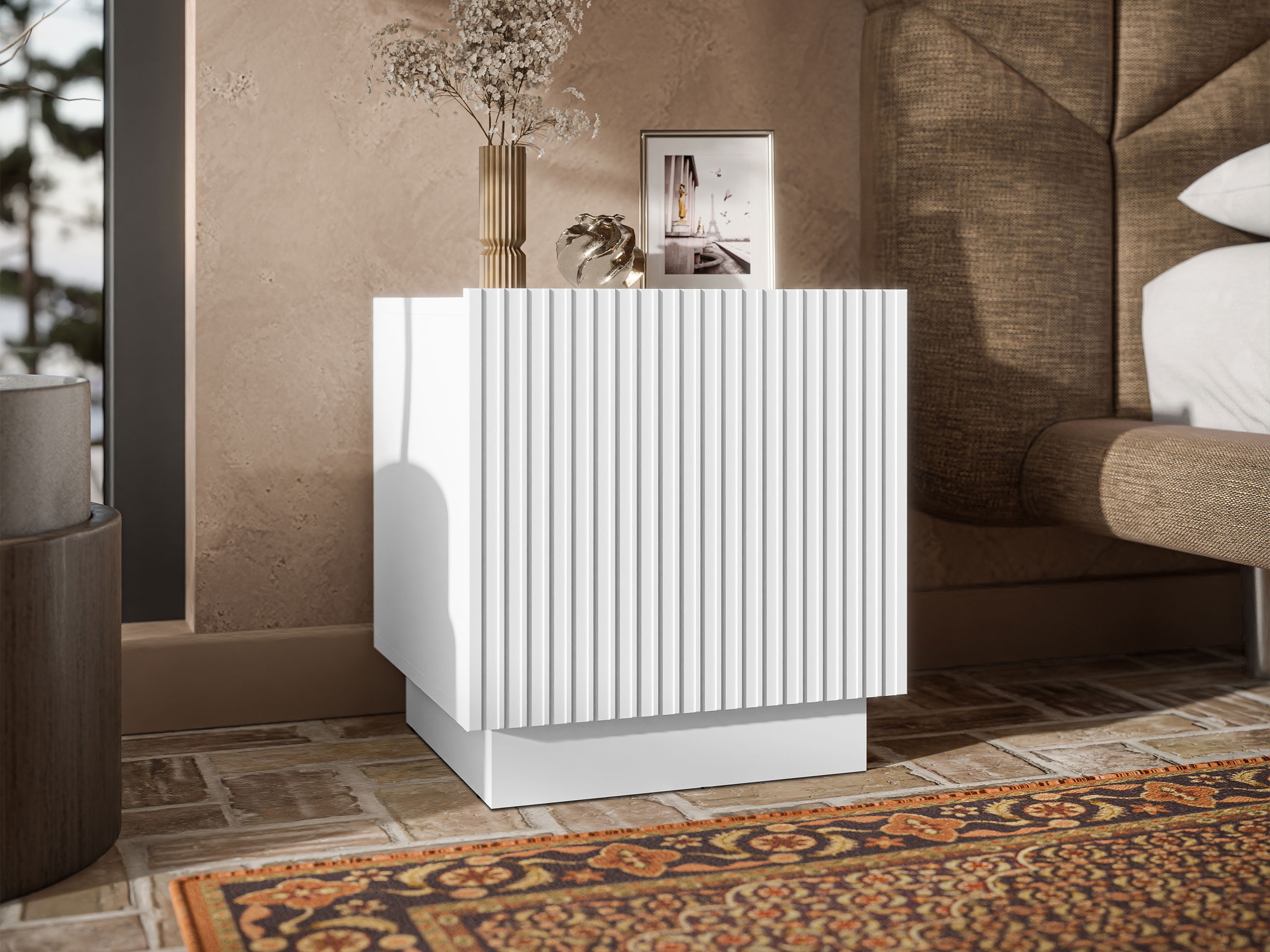 Set mit Nachttischen Lingua (Weiß)