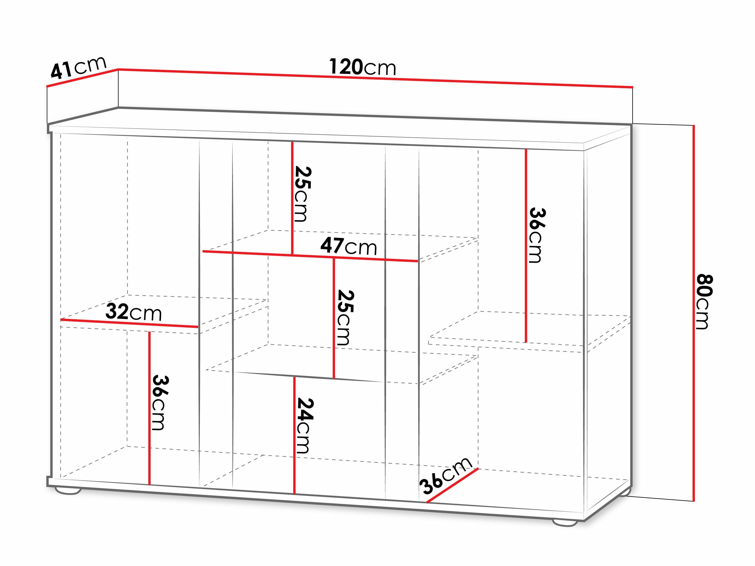 Sideboard Tornola 106 (Schwarz + Schwarz glänzend)