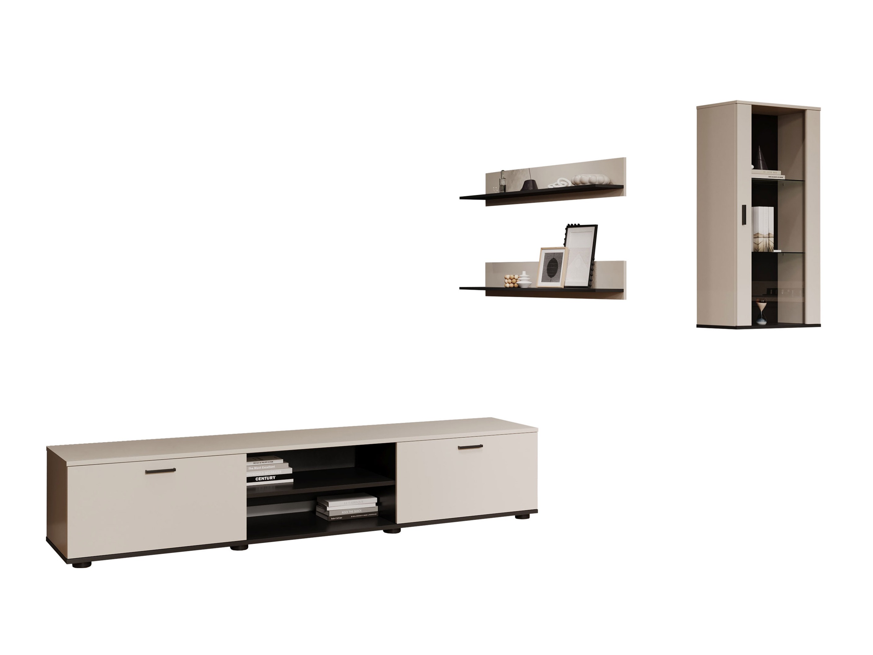 Wohnzimmer-Sets Tornola 113 (Kaschmir + Schwarz)