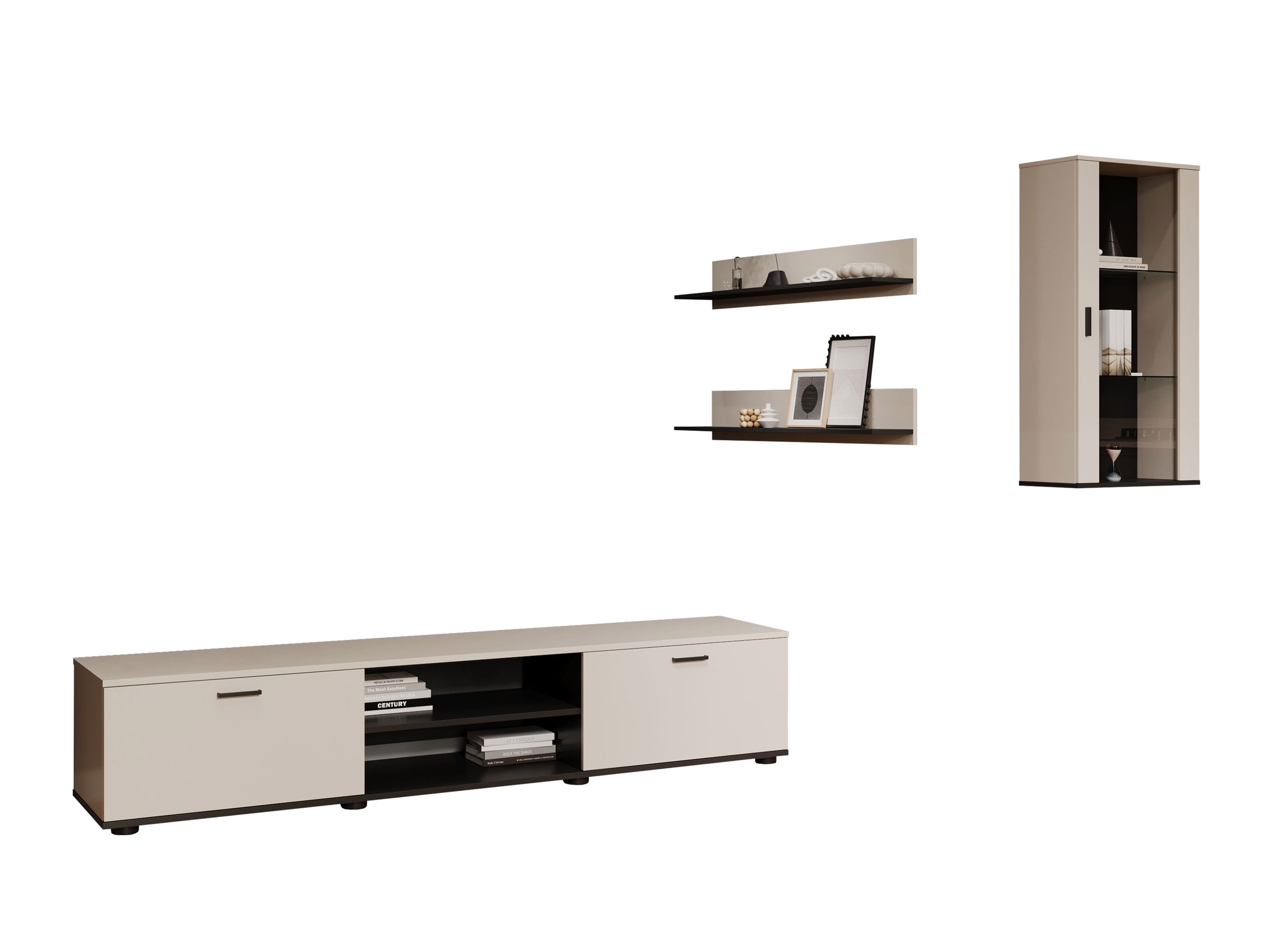 Wohnzimmer-Sets Tornola 113 (Kaschmir + Schwarz)