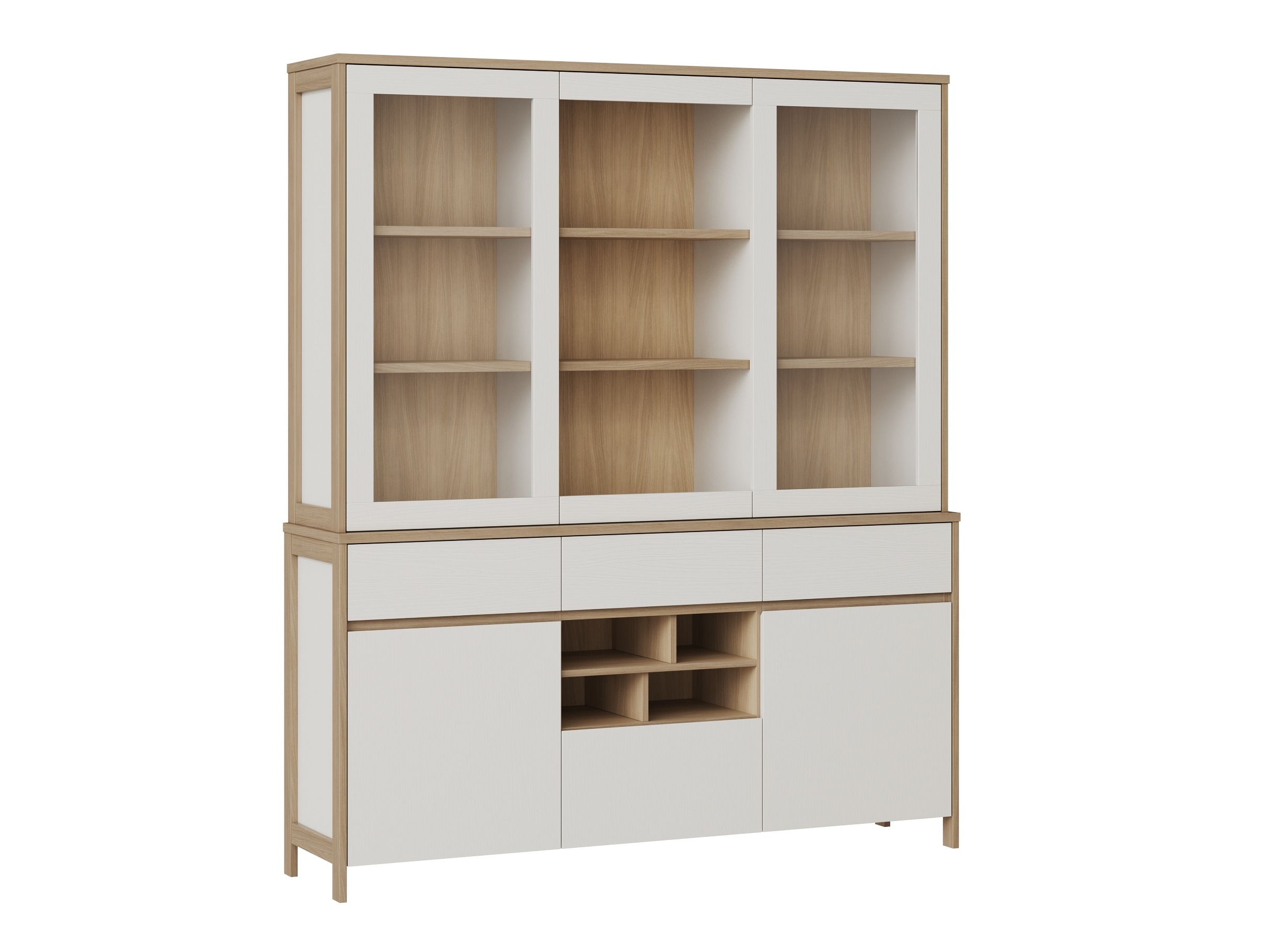 Regal Fermaru 100 (Weiß + Eichenholzoptik)