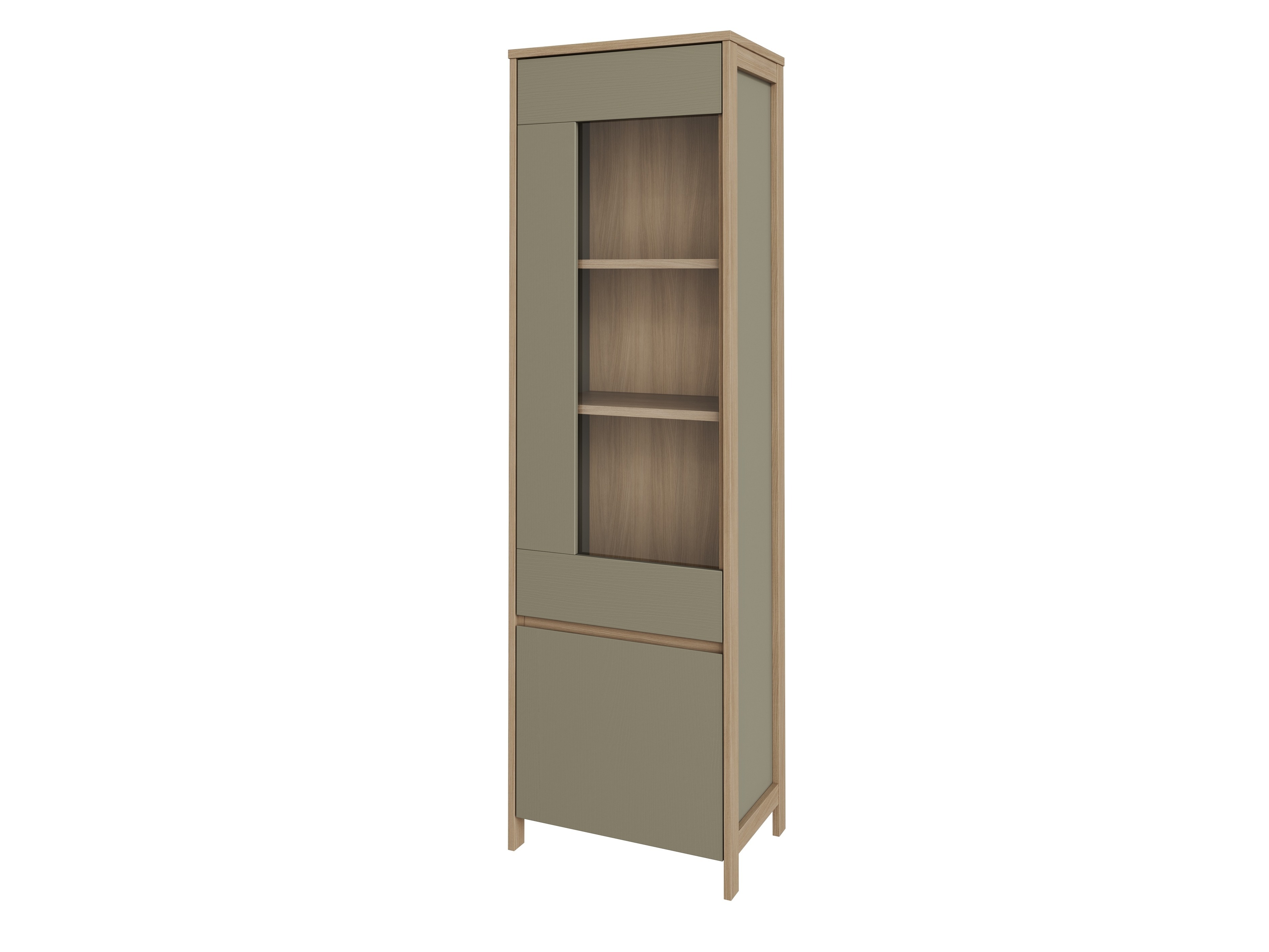Regal Fermaru 101 (Staubiges Grün + Eichenholzoptik)