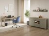 Bürotisch Fermaru 115 (Staubiges Grün + Eichenholzoptik)