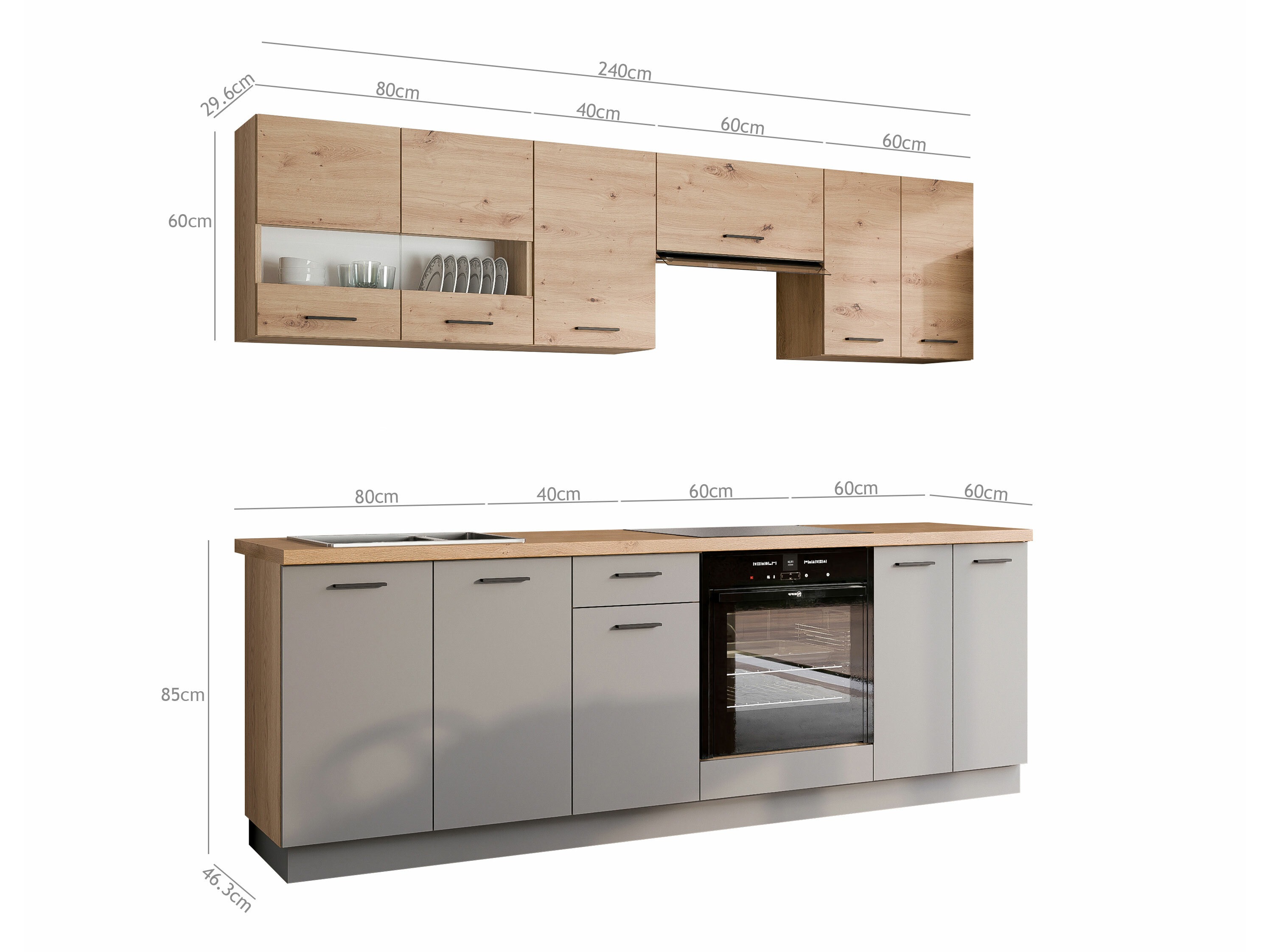 Modulares Küchenset Ati Grey Artisan 100