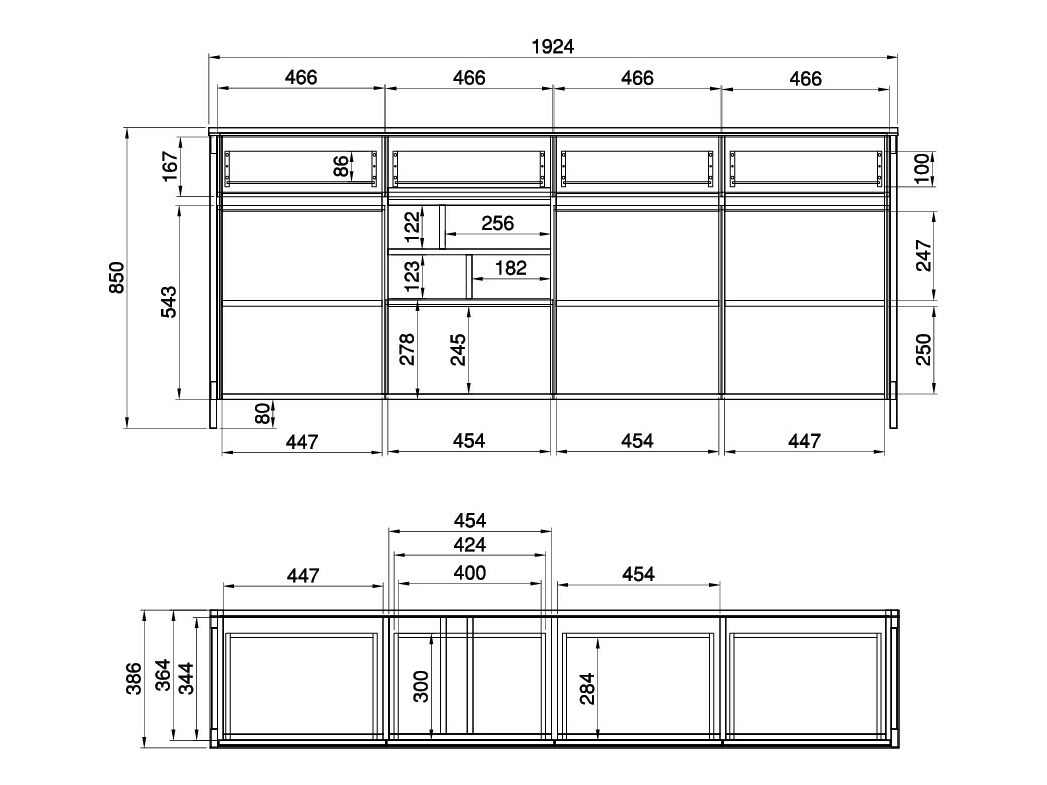 Möbel-Set Fermaru 114 (Weiß + Eichenholzoptik)
