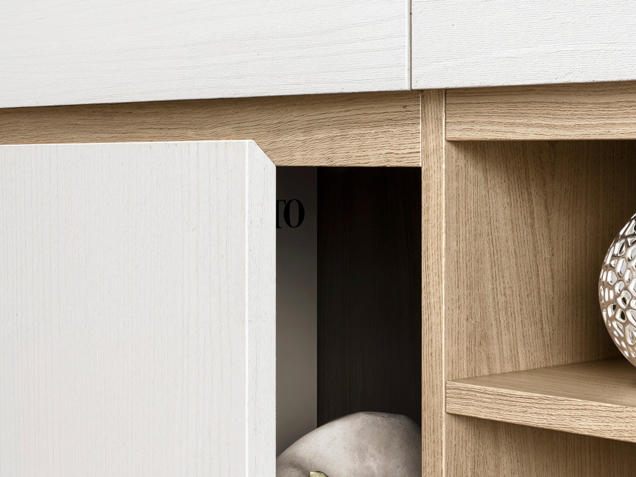 Möbel-Set Fermaru 114 (Weiß + Eichenholzoptik)