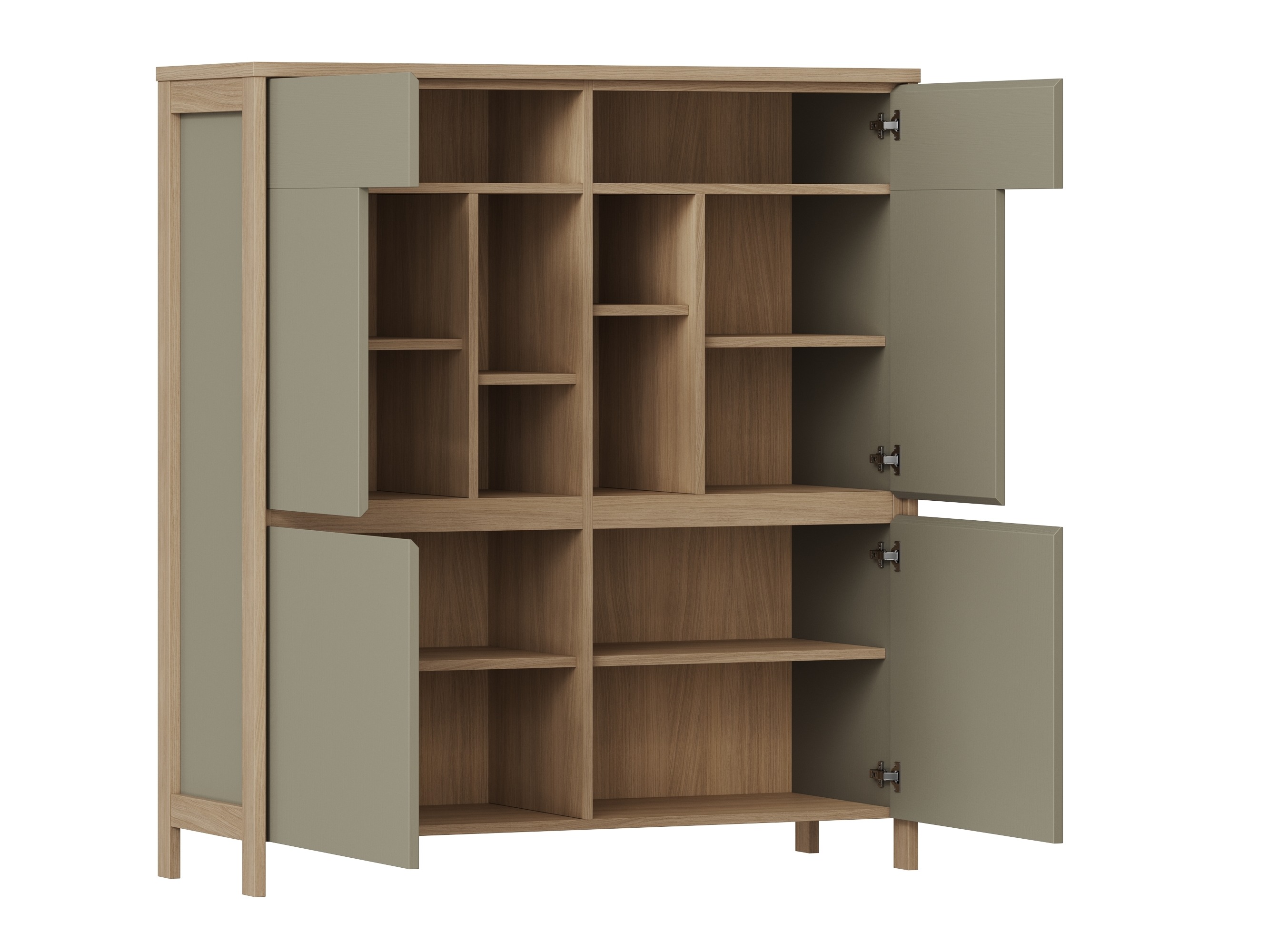 Wohnzimmer-Sets Fermaru 110 (Staubiges Grün + Eichenholzoptik)