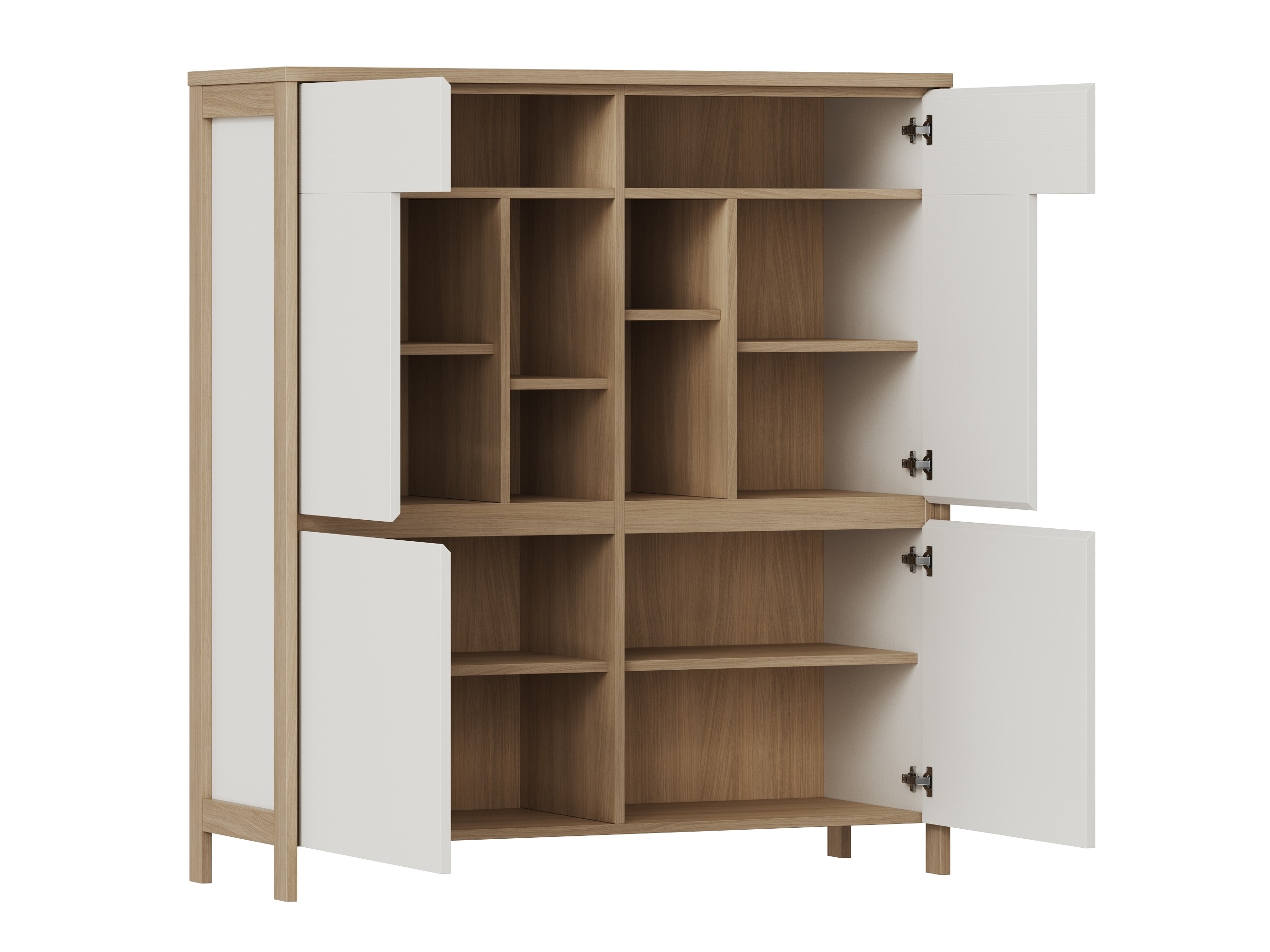 Wohnzimmer-Sets Fermaru 110 (Weiß + Eichenholzoptik)