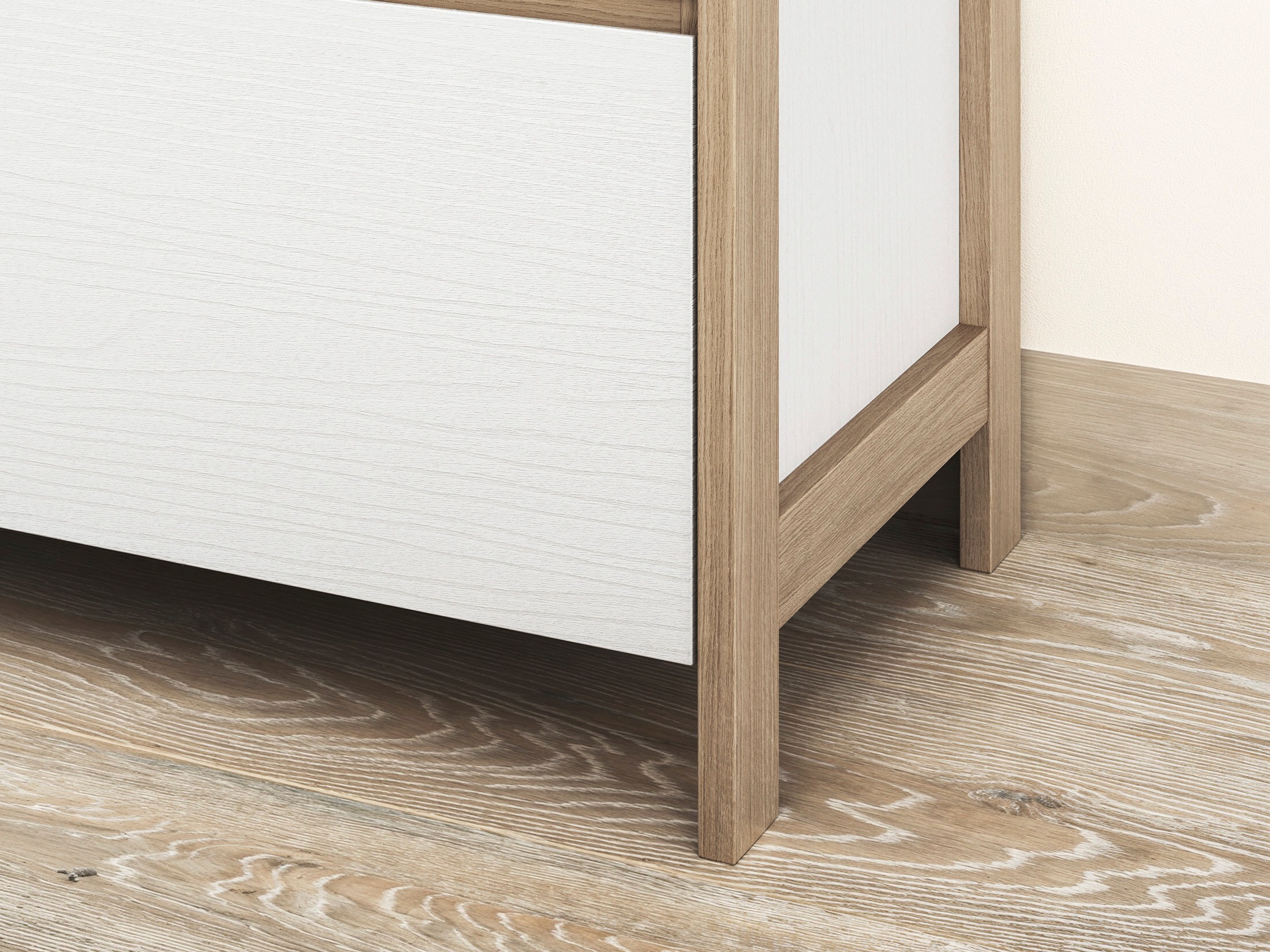 Wohnzimmer-Sets Fermaru 110 (Weiß + Eichenholzoptik)