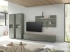Wohnzimmer-Sets Elbsori 132 (Grün + Eichenholzoptik)